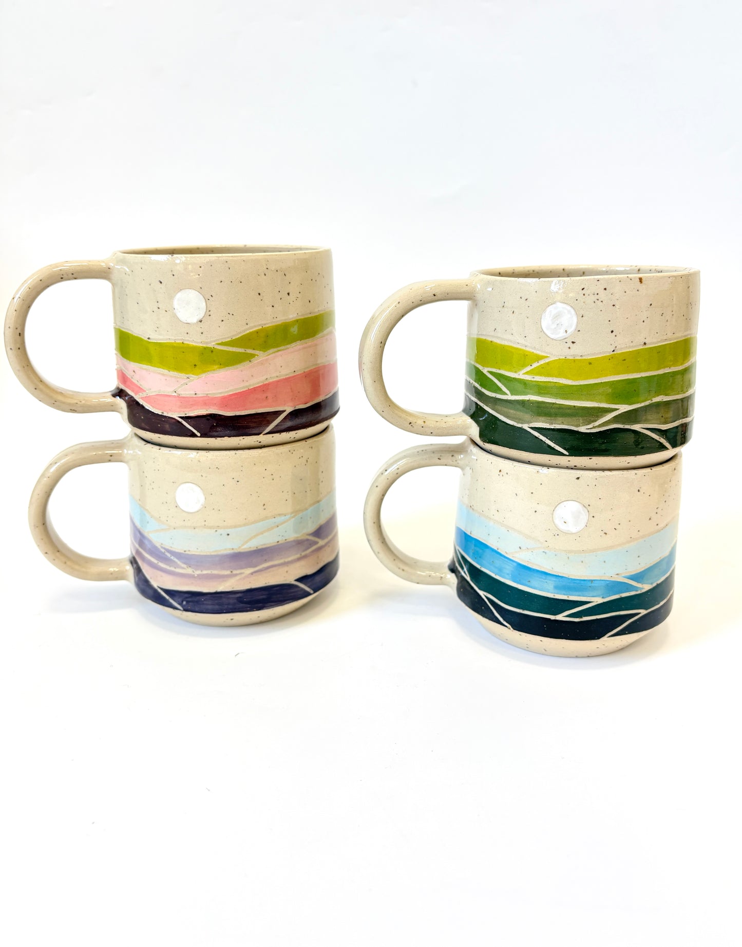 Ceramic Landscape Mug - Green