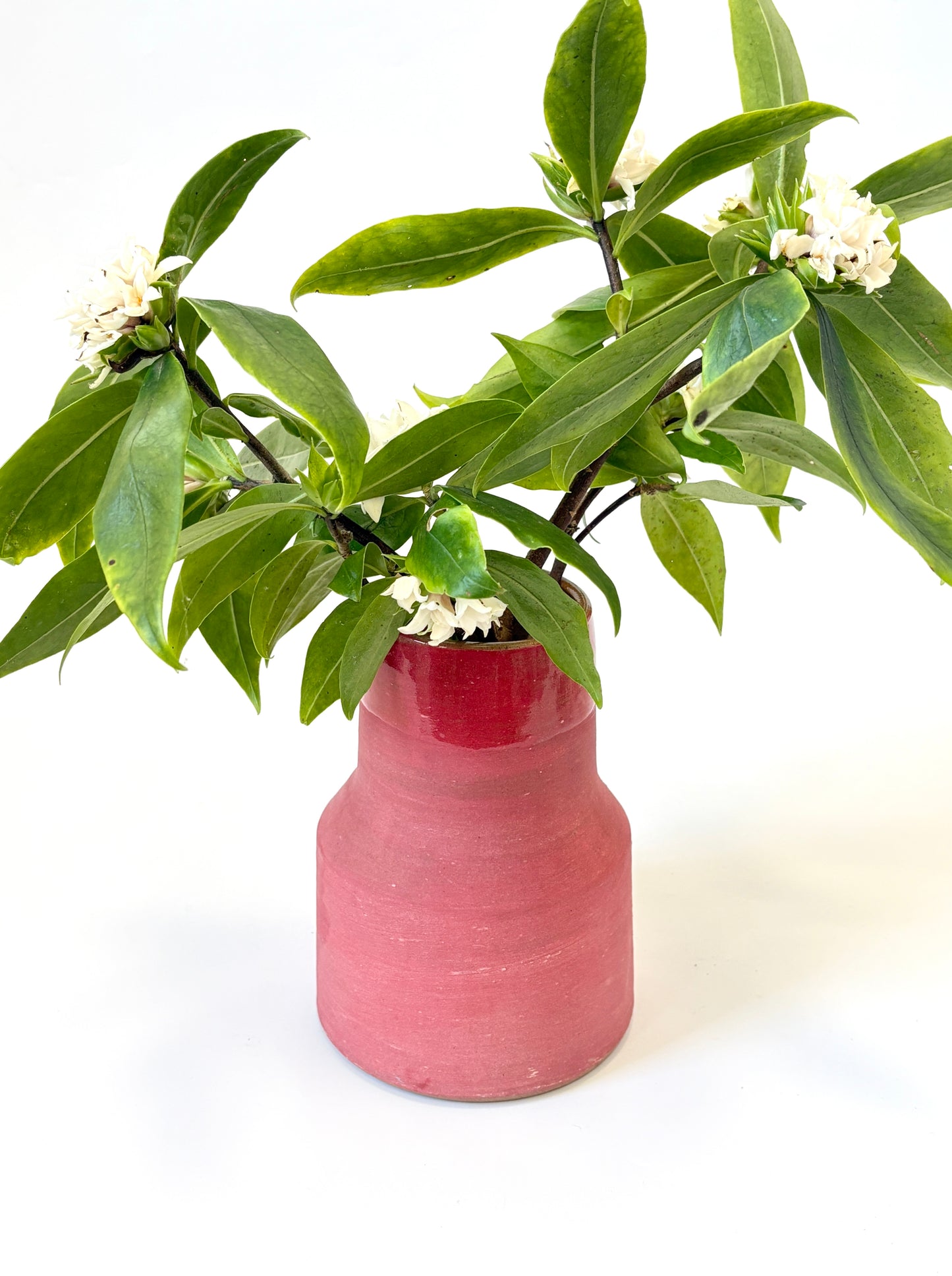 Colour Block Ceramic Vase - Red