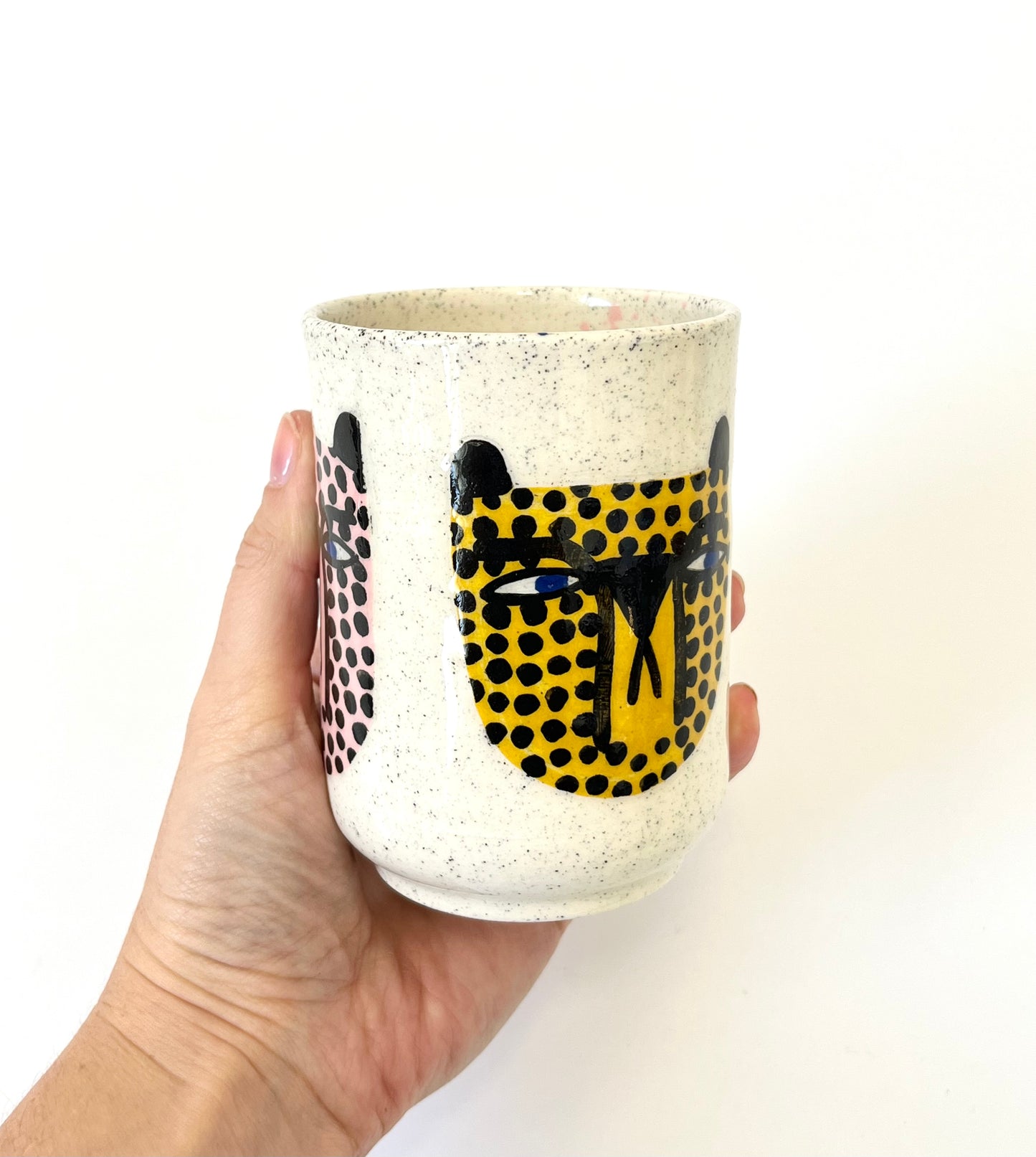Ceramic Cup by Studio Soph - "Cheetah Heads"