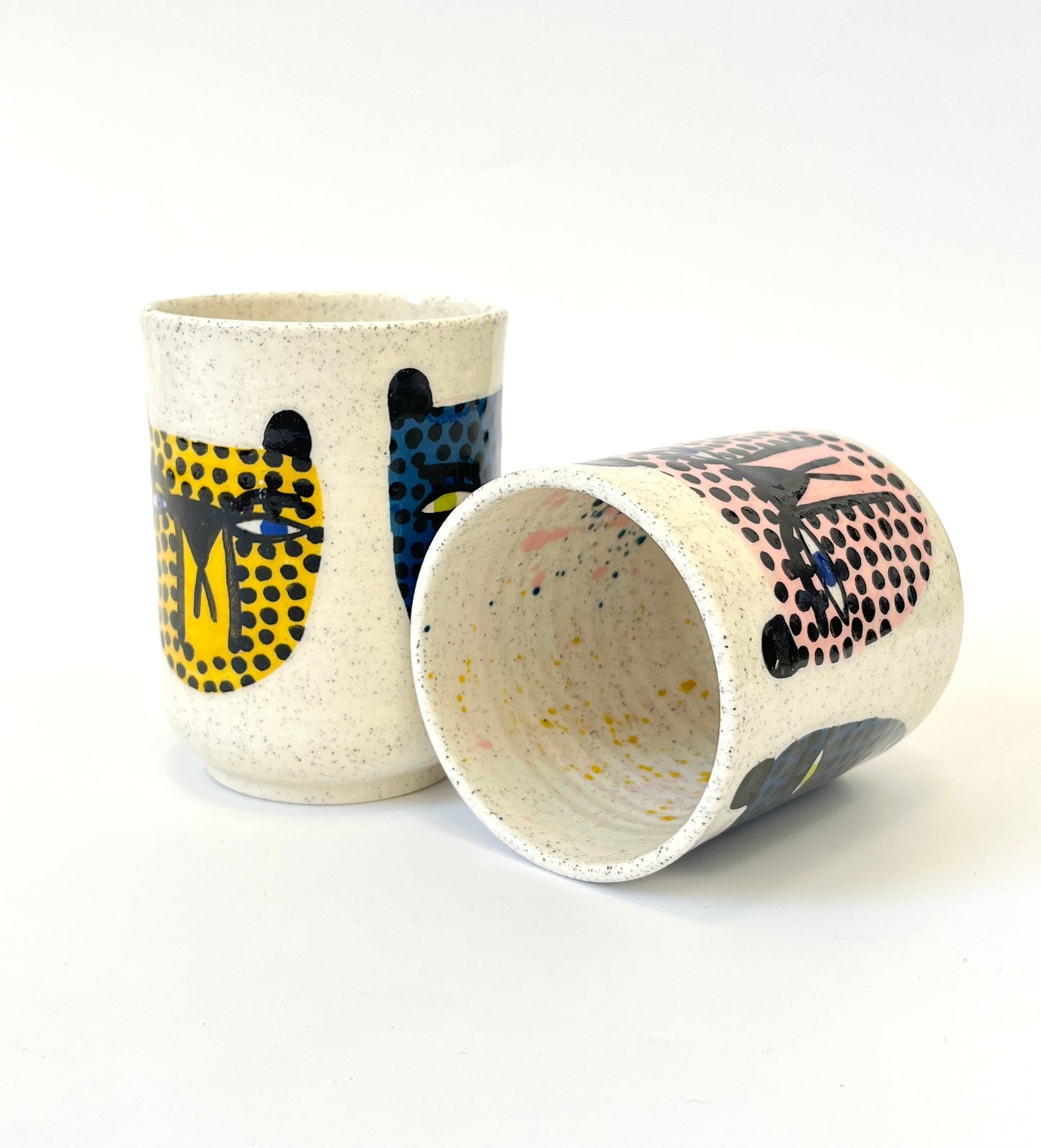 Ceramic Cup by Studio Soph - "Cheetah Heads"