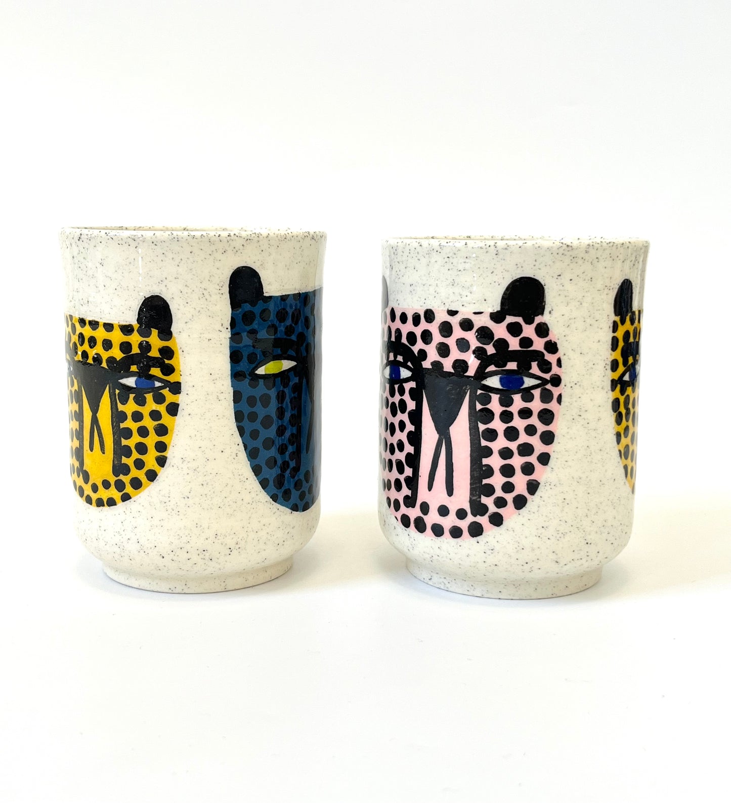 Ceramic Cup by Studio Soph - "Cheetah Heads"