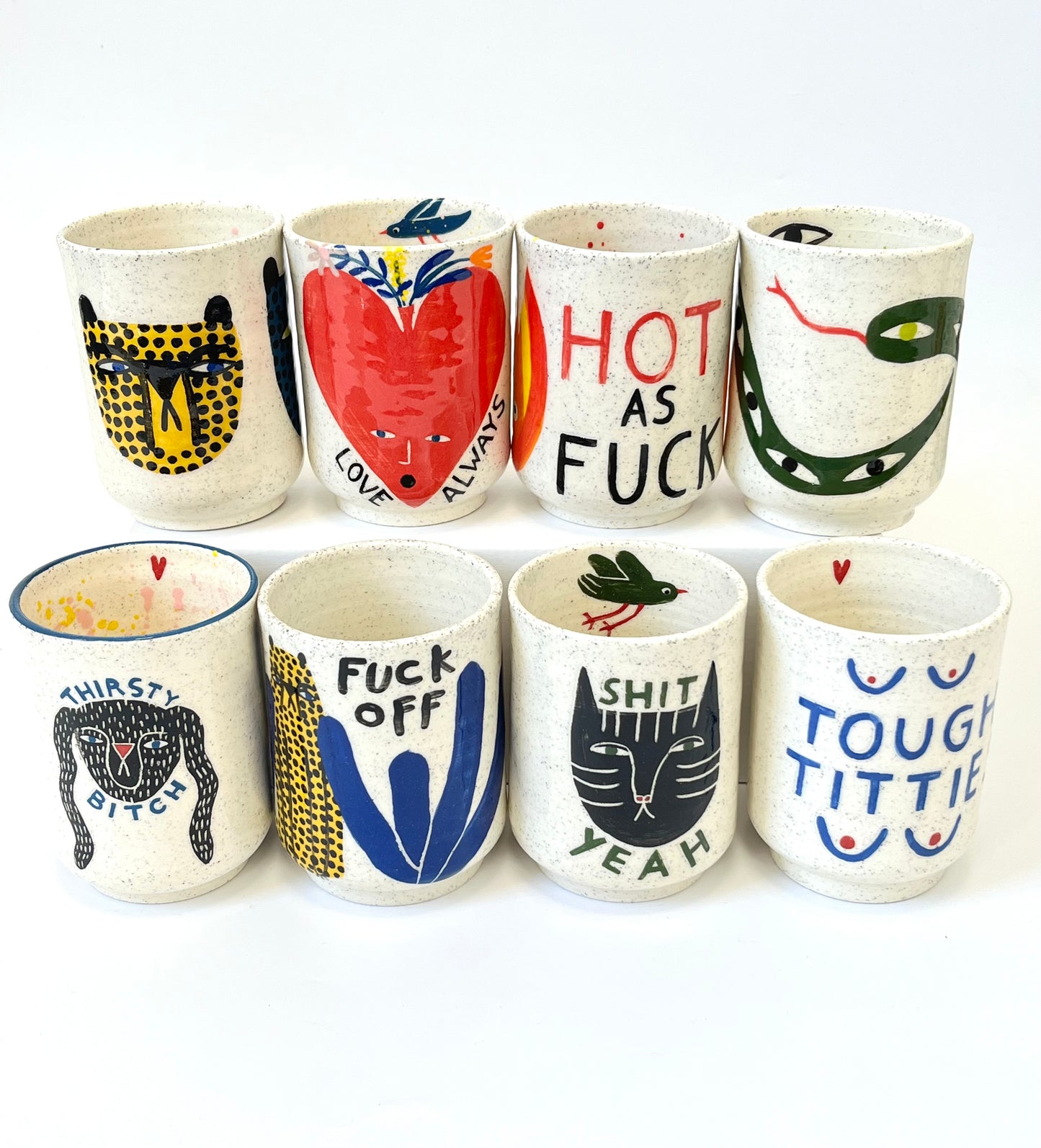 Ceramic Cup by Studio Soph - "Cheetah Heads"