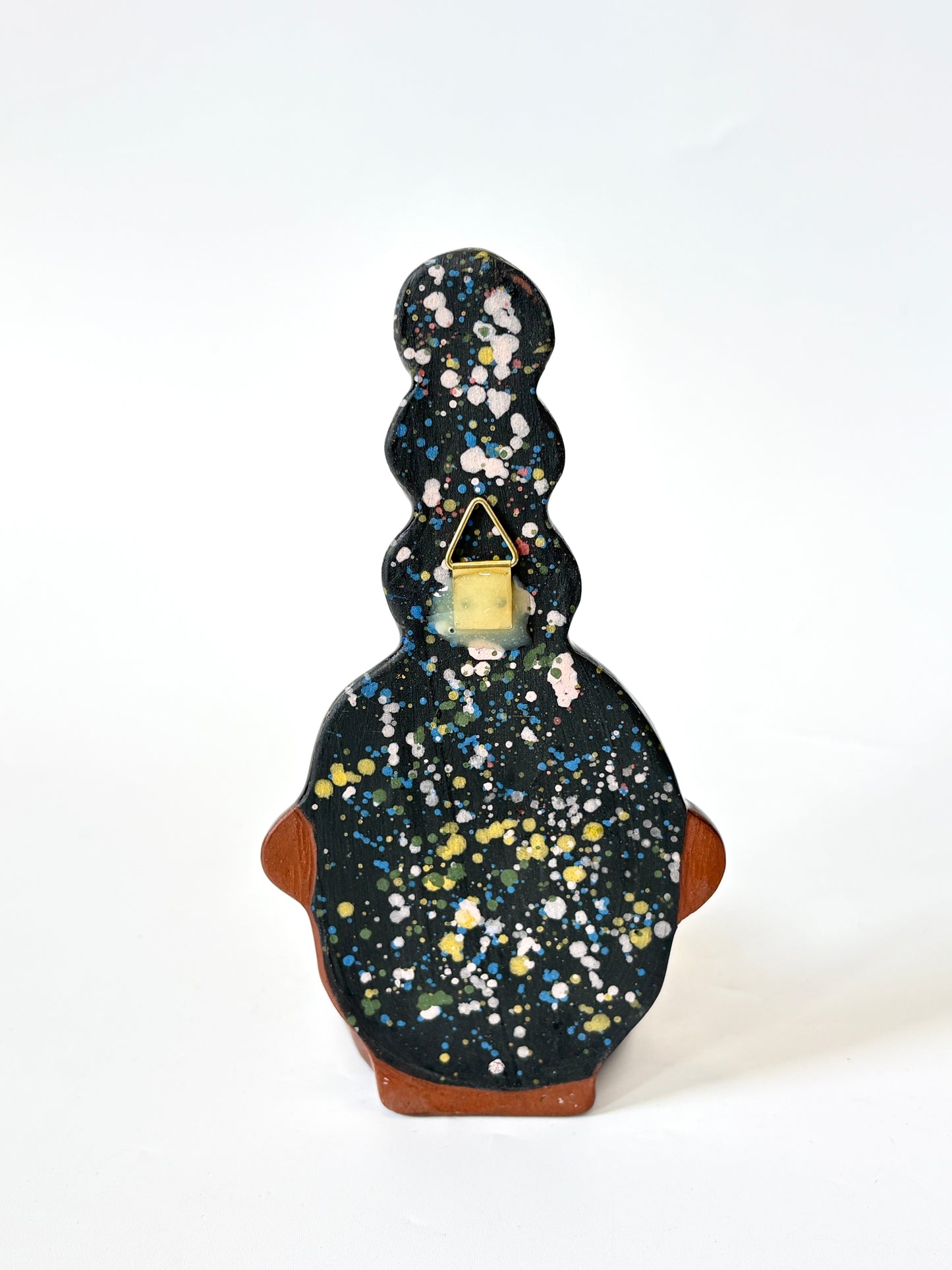 Dark Hair, dark skin Lady Candle Person with beauty spot - Ceramic candle holder by Studio Soph