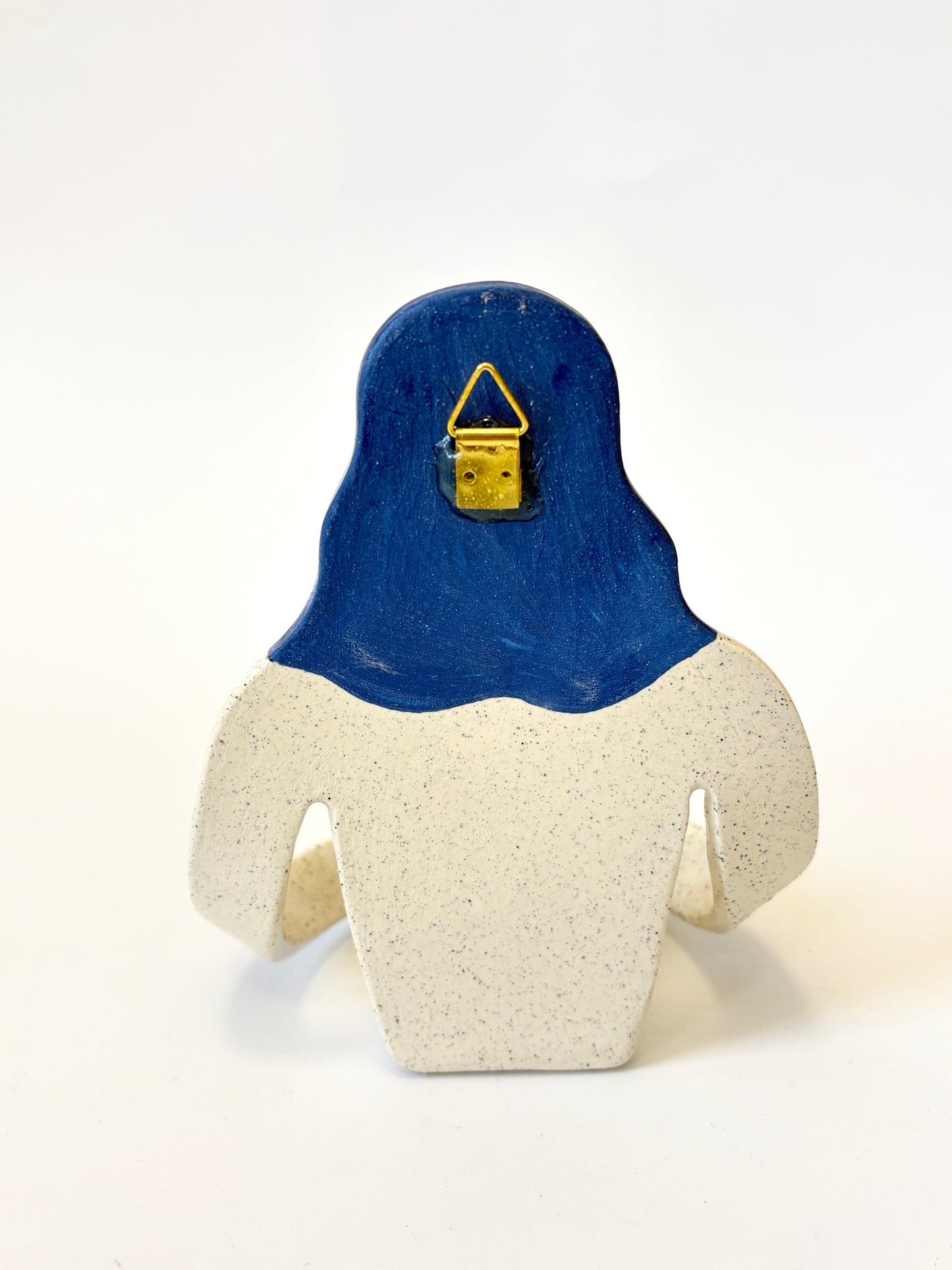 Blue Hair Girl with flowers on white skin - Full Body Candle Person - Ceramic candle holder by Studio Soph
