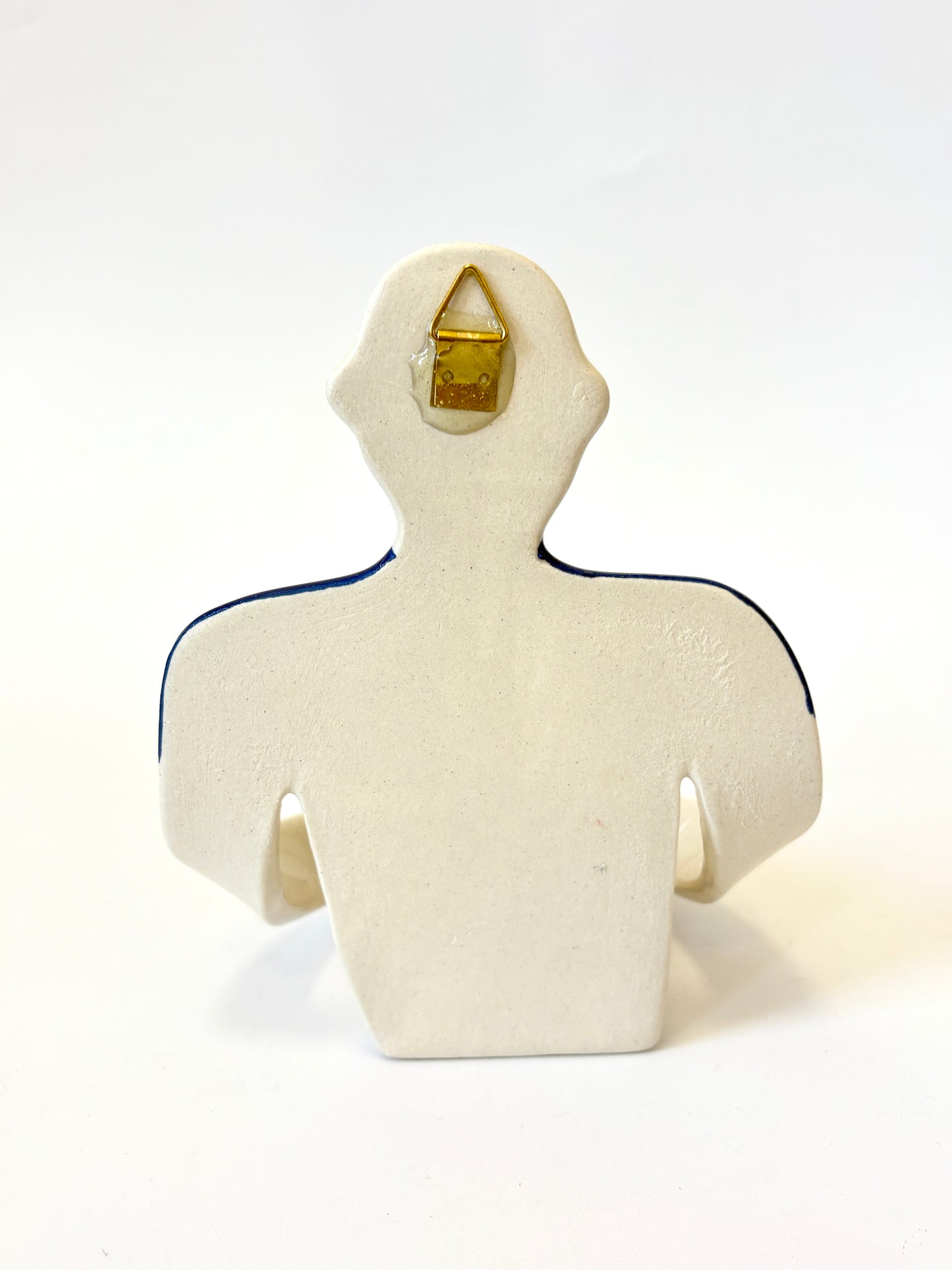 Moustache Guy with a bird Full Body Candle Person - Ceramic candle holder by Studio Soph