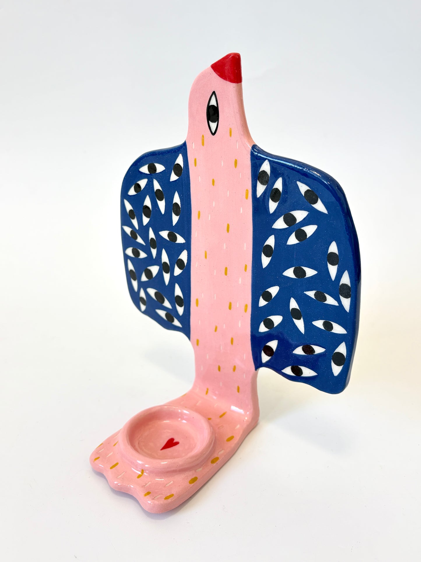 Large Pink Bird - Ceramic candle holder by Studio Soph