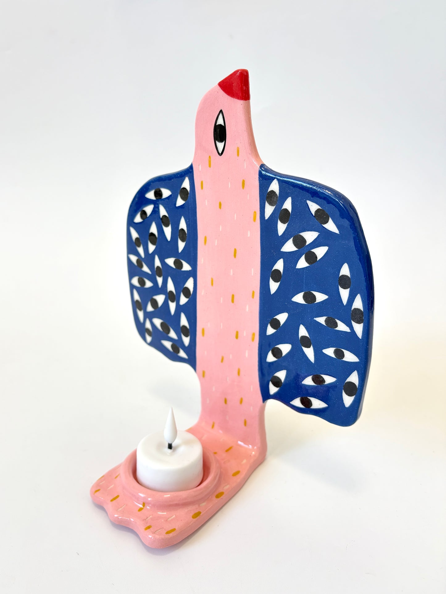 Large Pink Bird - Ceramic candle holder by Studio Soph