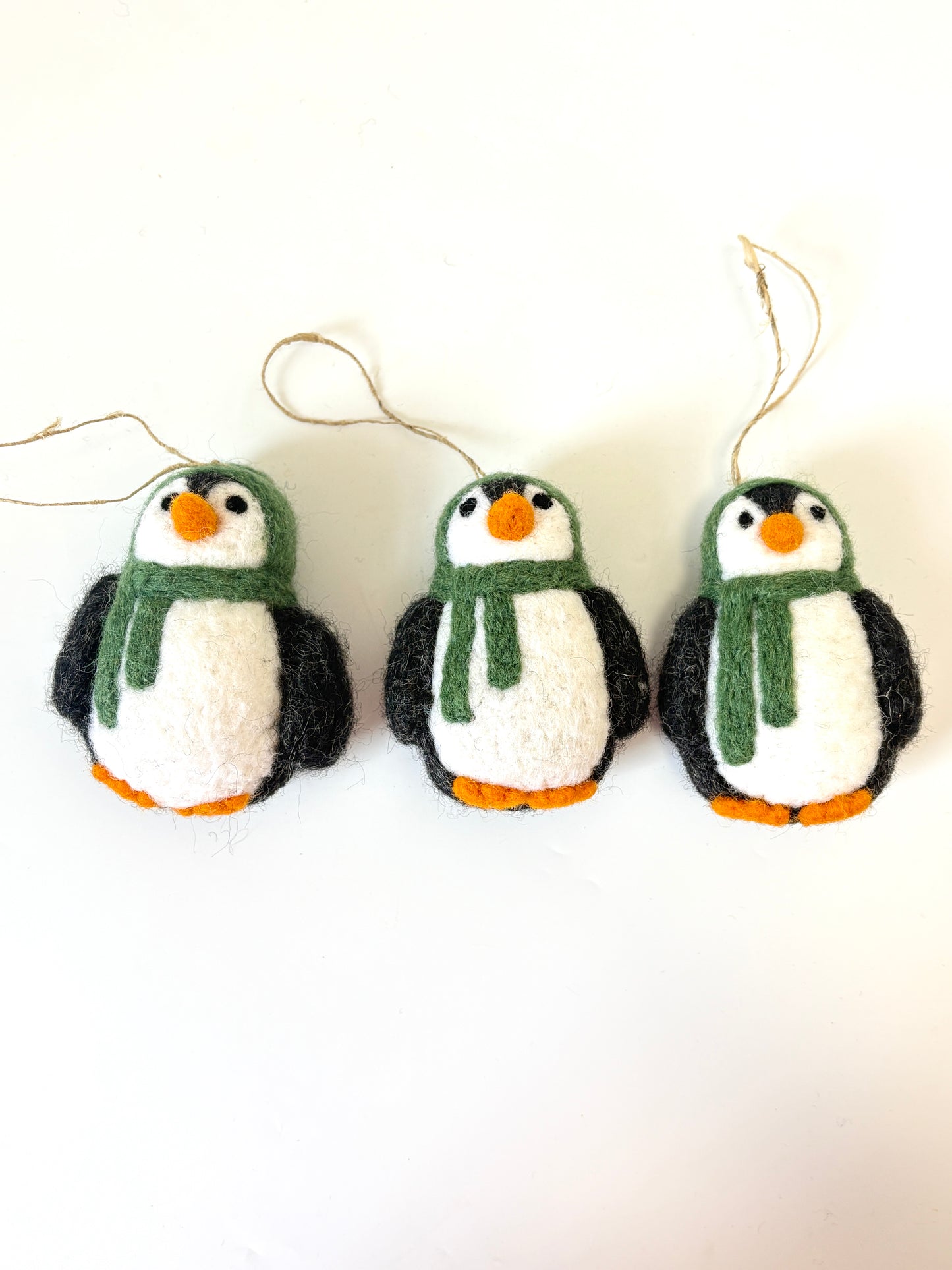 Felted Wool Penguin - Forest Green