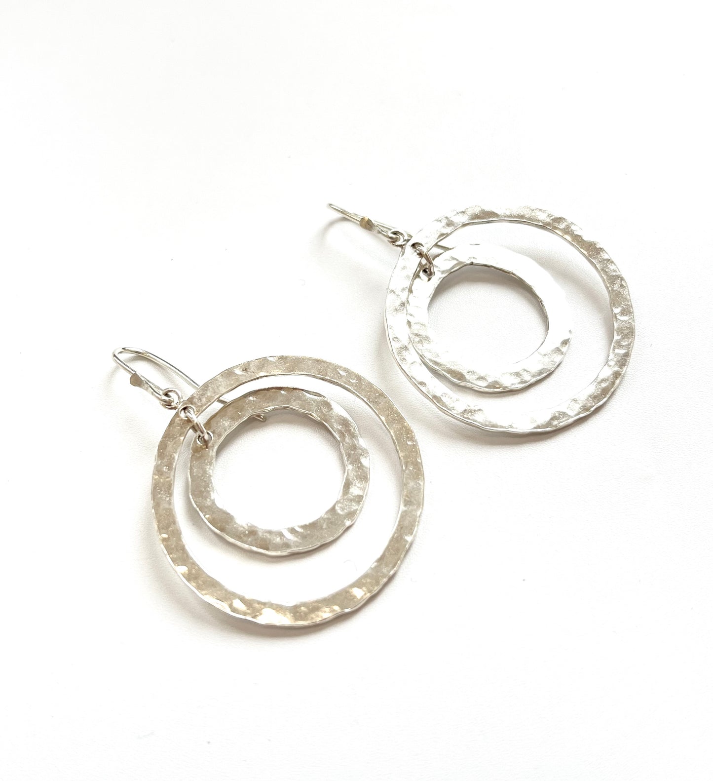 Textured Circle Inside Circle on Hoops (#41)