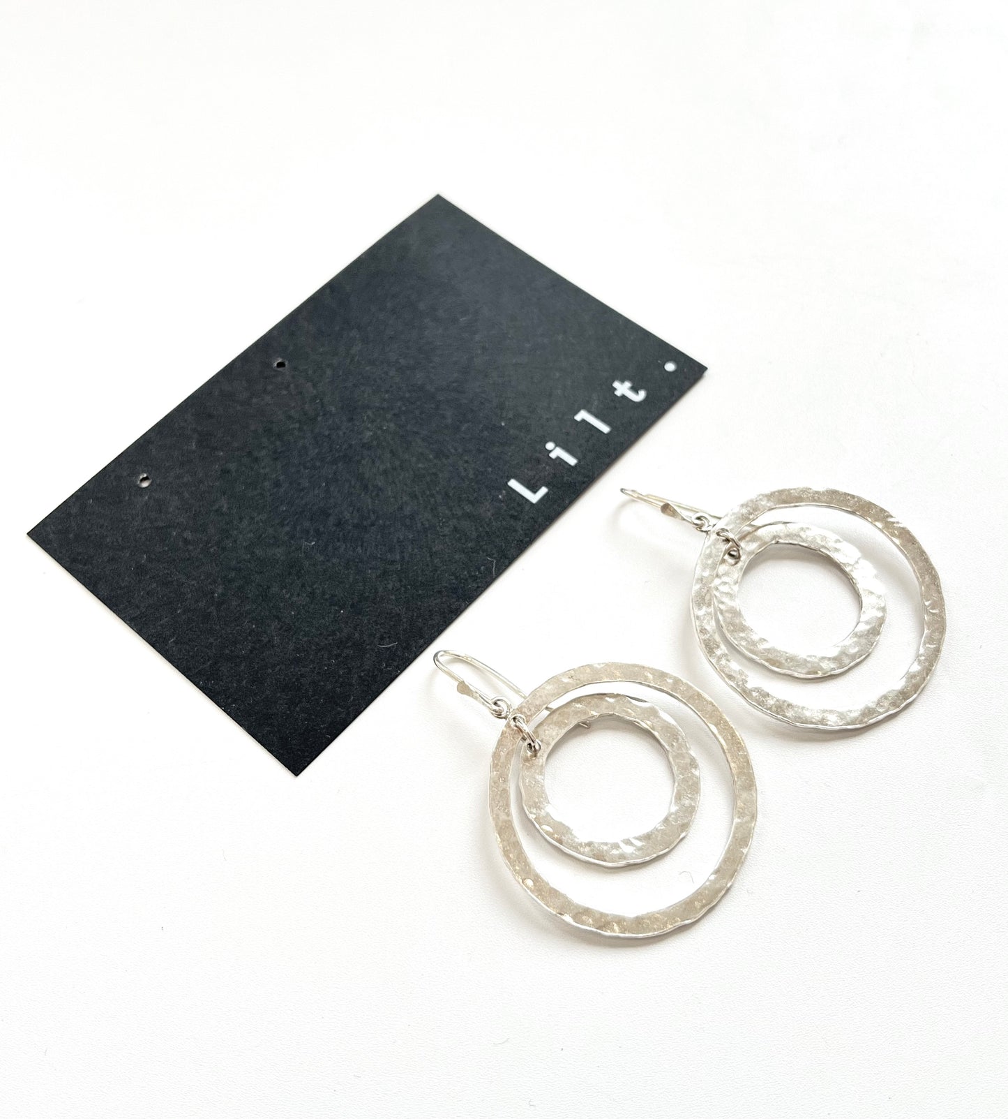 Textured Circle Inside Circle on Hoops (#41)