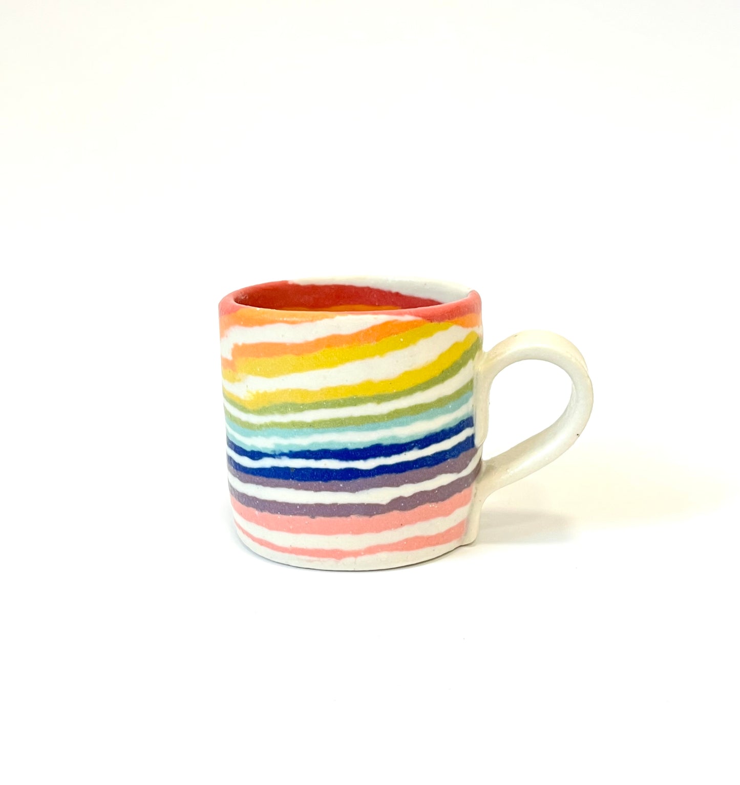 Ceramic Nerikomi Mug - Small - Rainbow Stripes