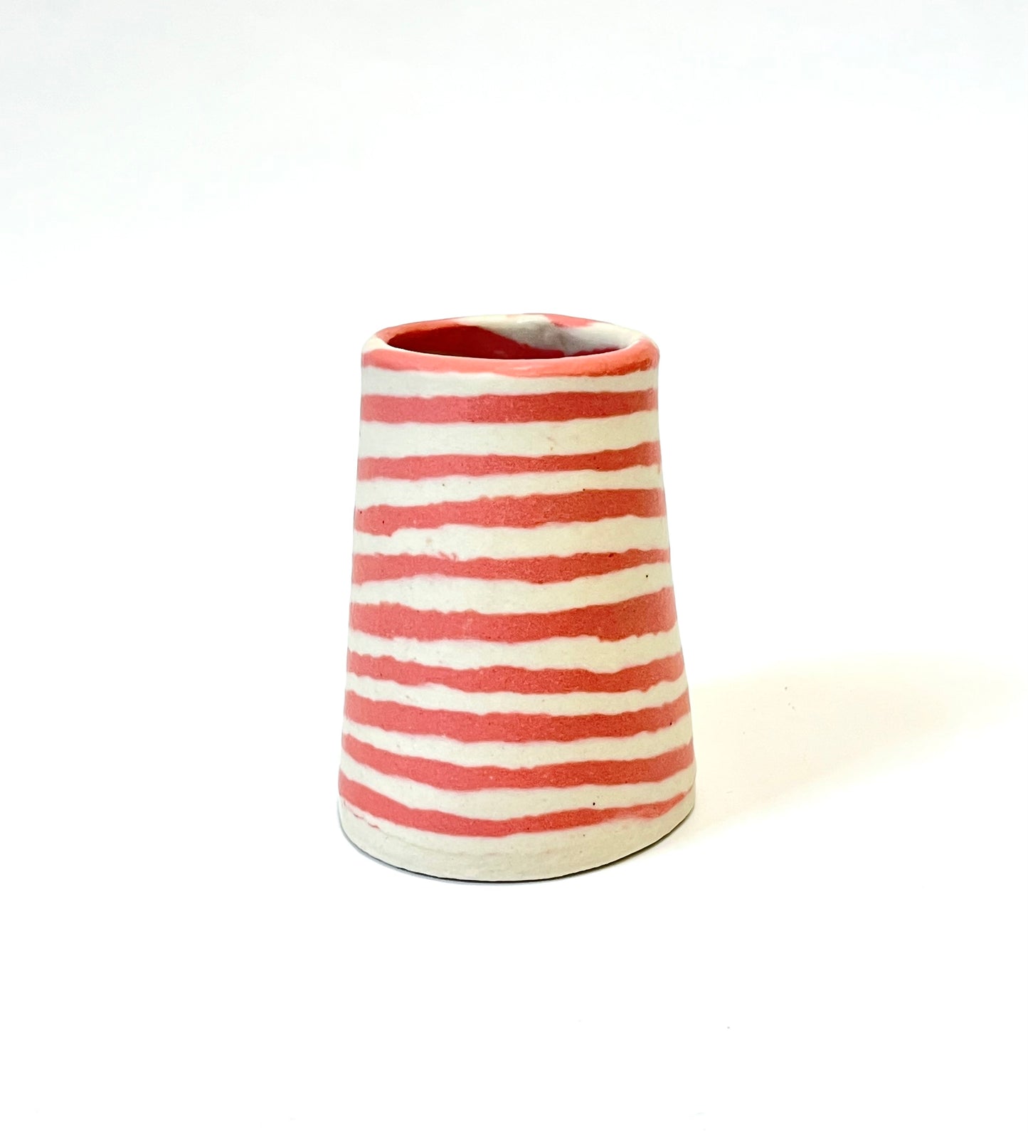 Ceramic Nerikomi Vase - Tiny Pink stripe