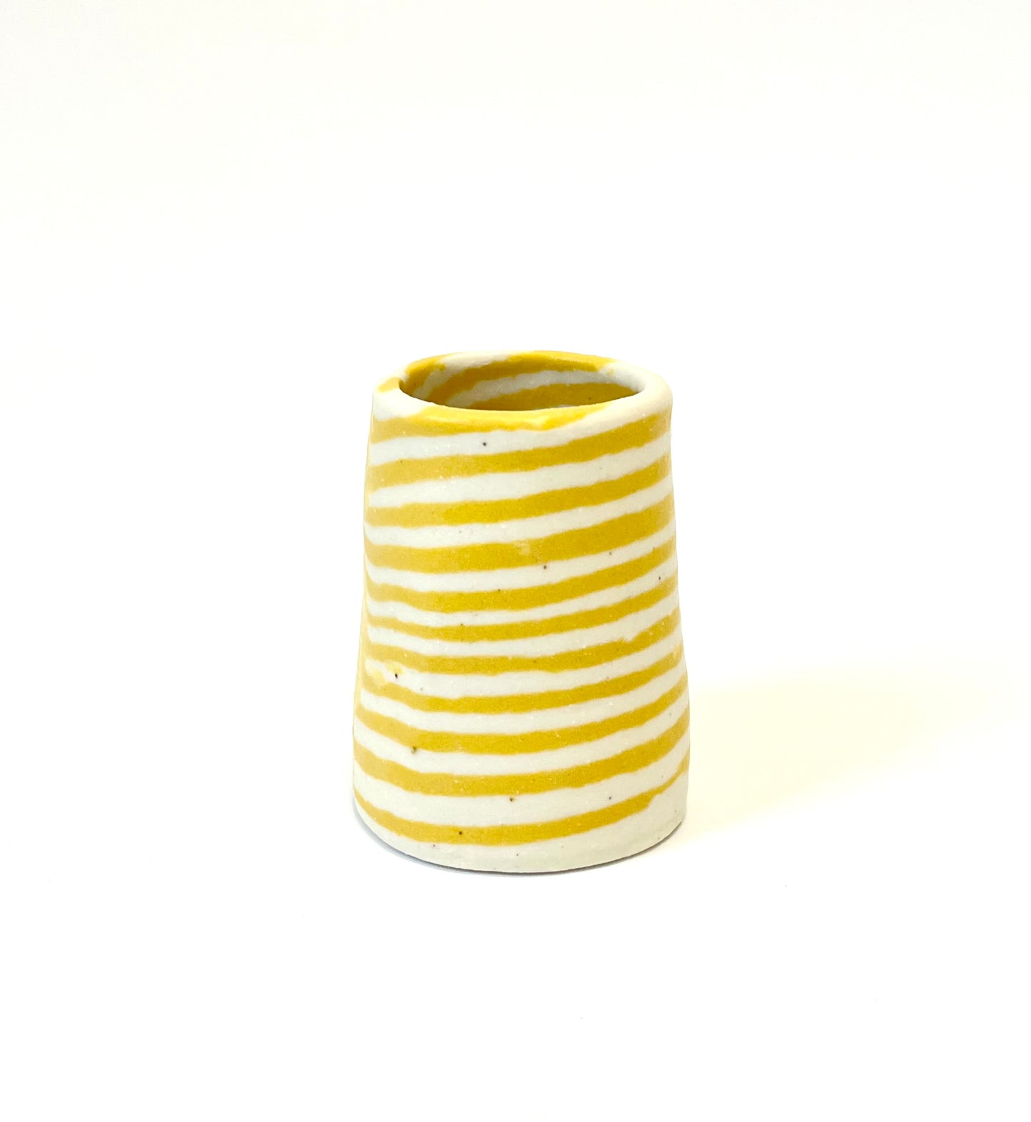 Ceramic Nerikomi Vase - Tiny - Mustard Stripe