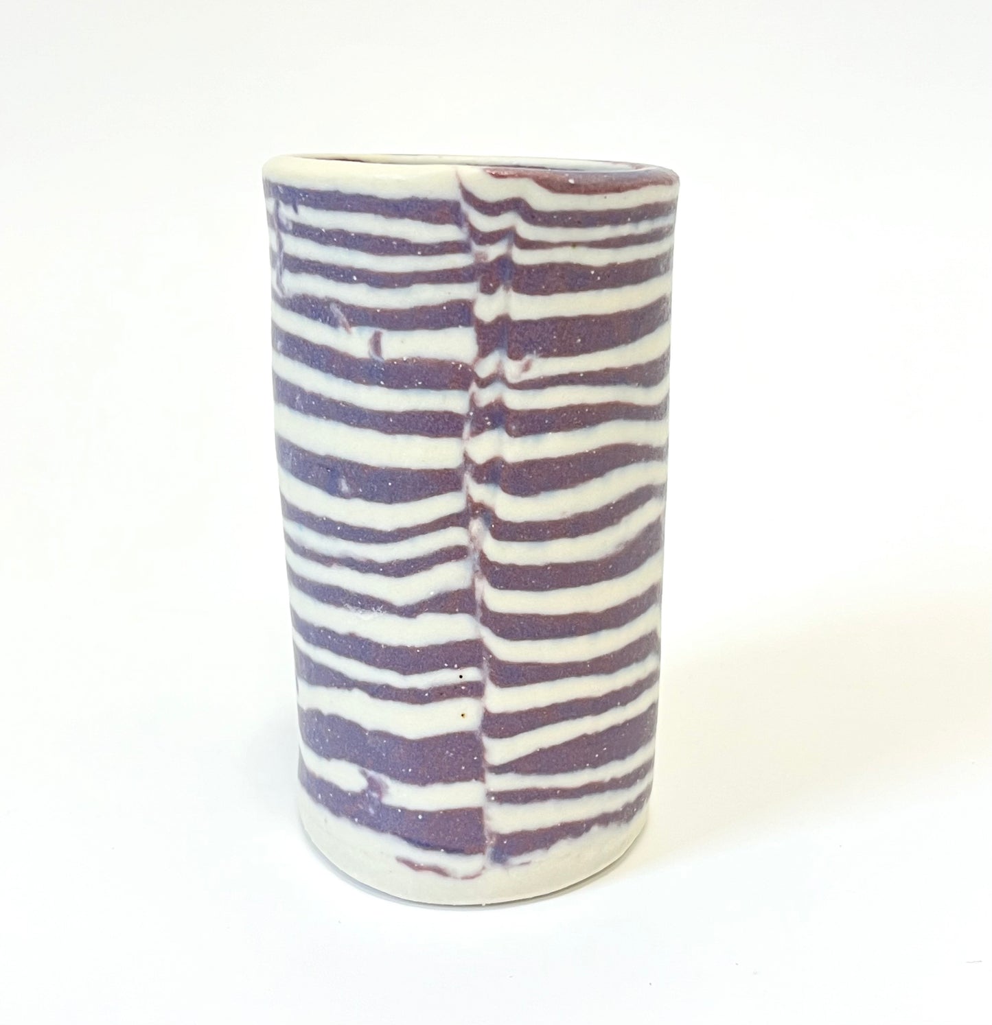 Ceramic Nerikomi Skinny Vase - Small - Purple
