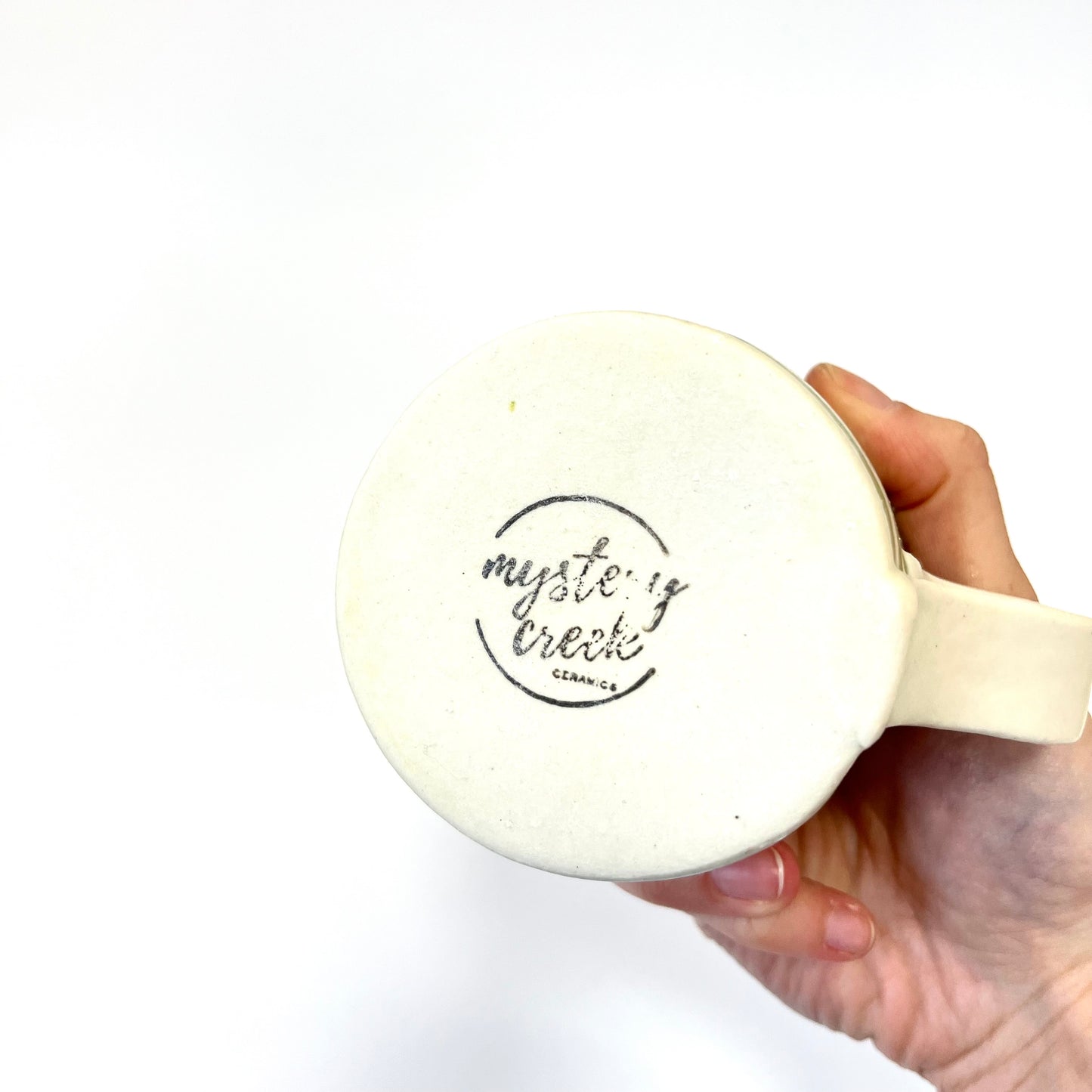 Ceramic Nerikomi Mug - Small - Dark Green stripes