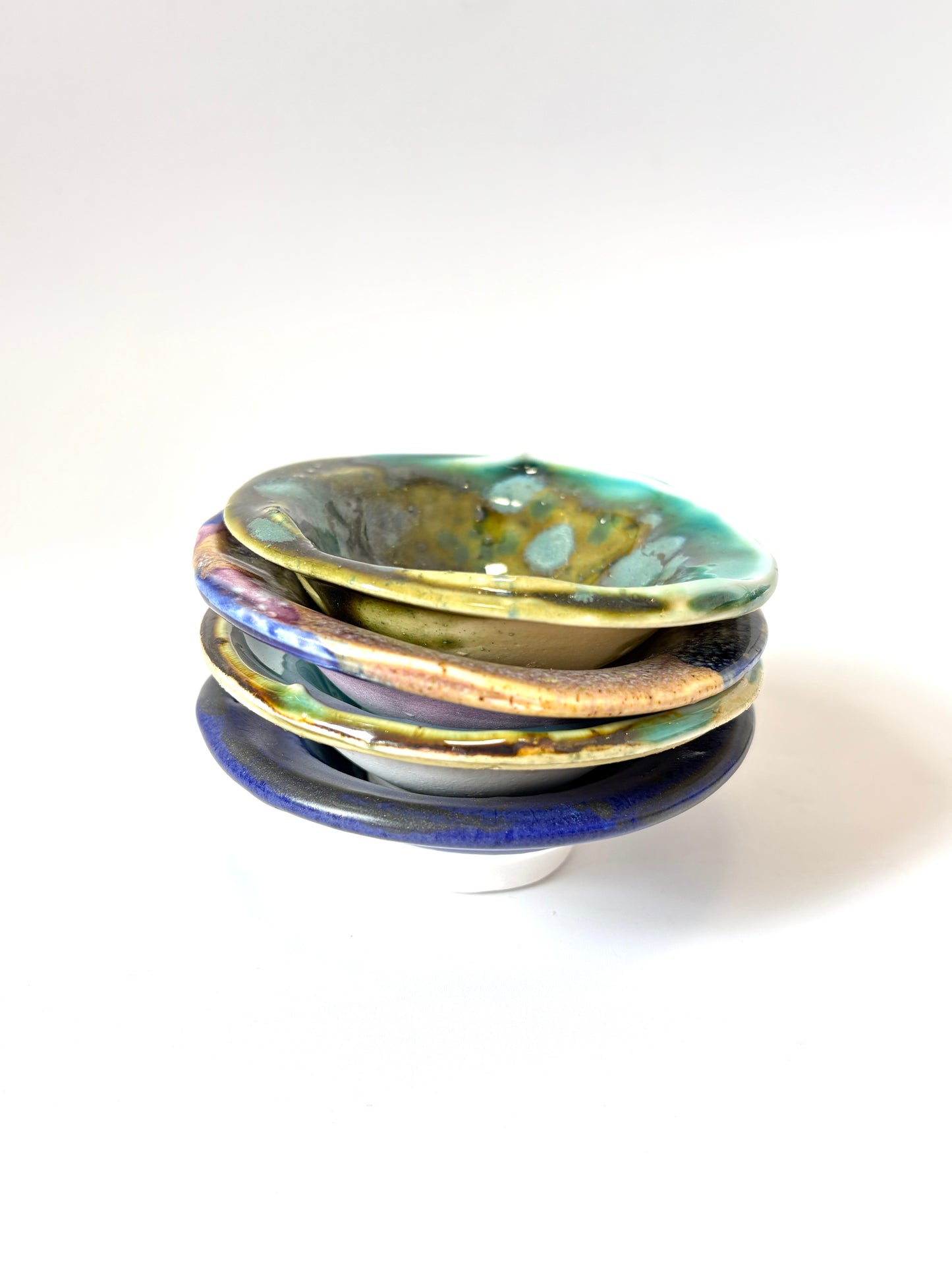 Small Round Colourful Porcelain dish - assorted