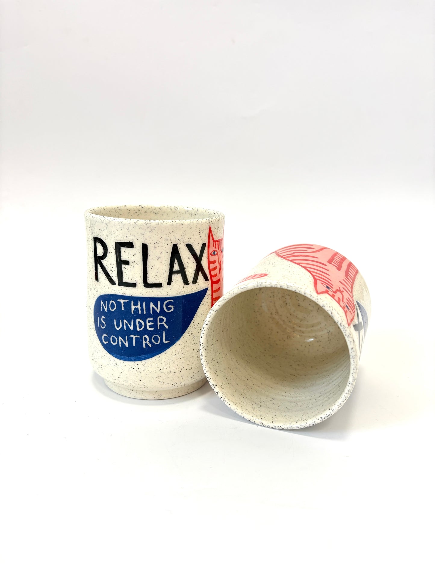 Ceramic Cup by Studio Soph - Relax - Pink Cat