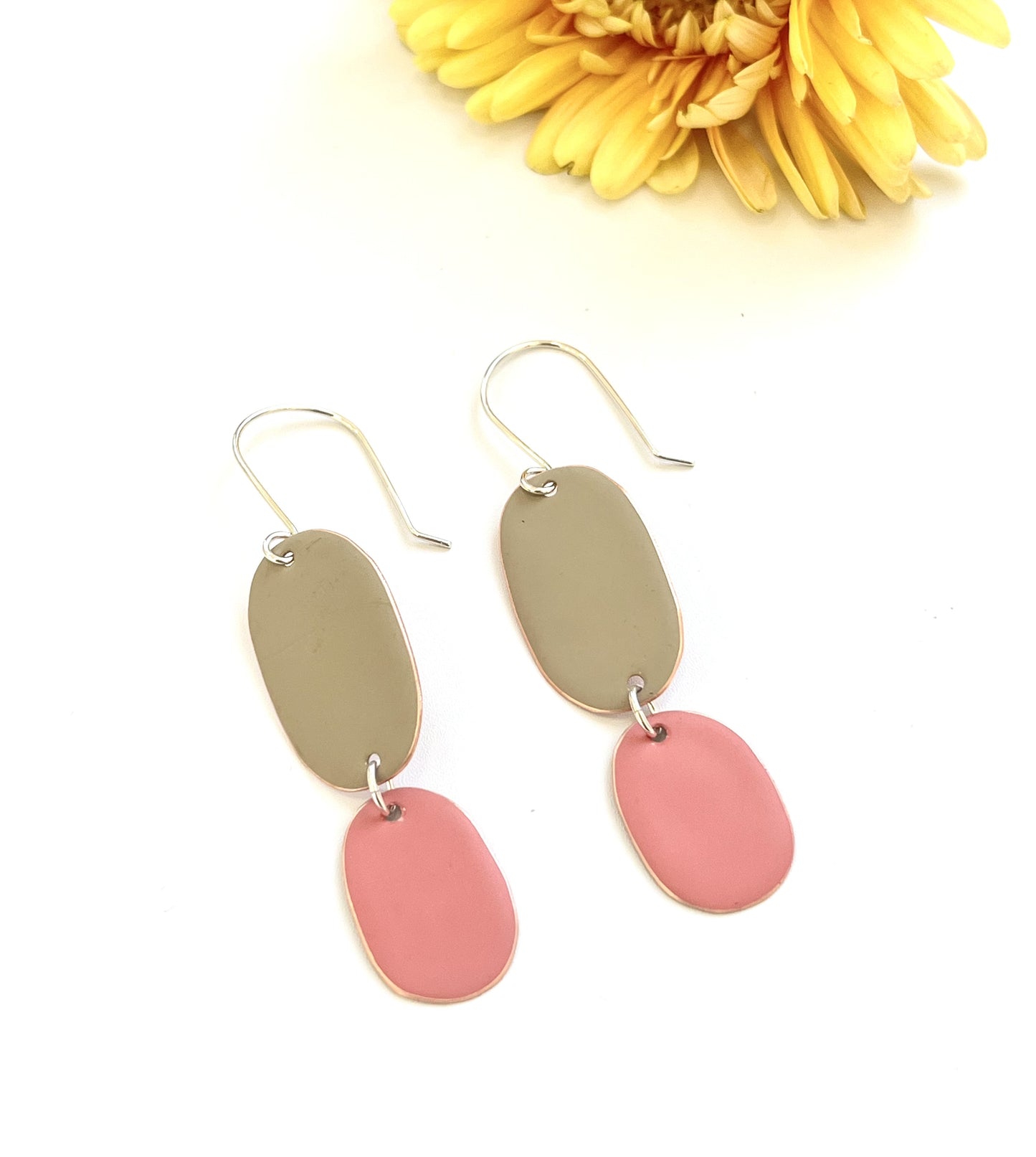 Double Drop Earrings - Sand / Rose