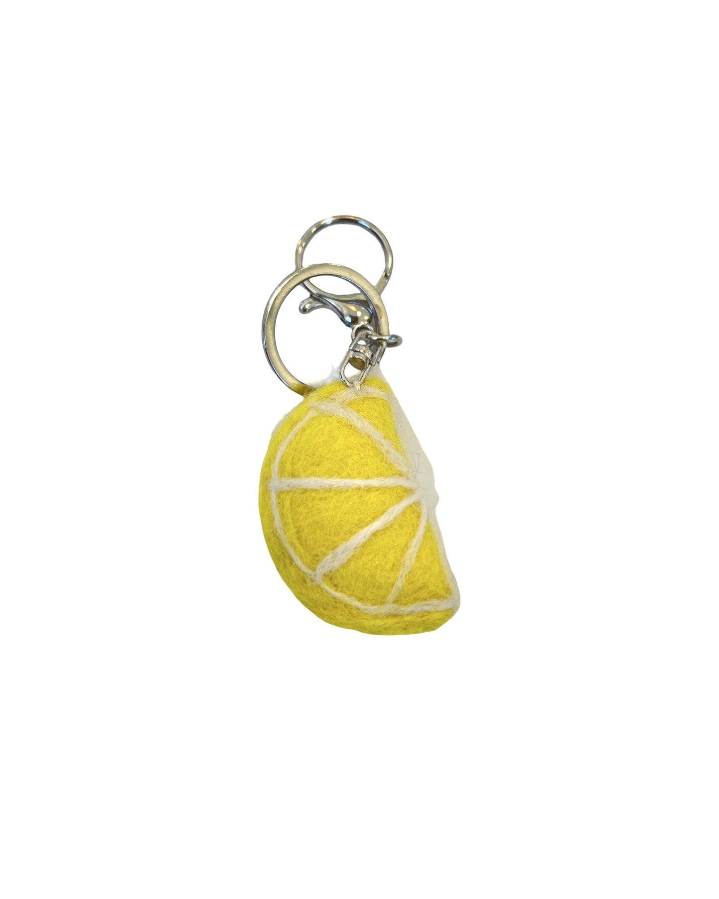 Lemon Felted Wool Keyring/Clip