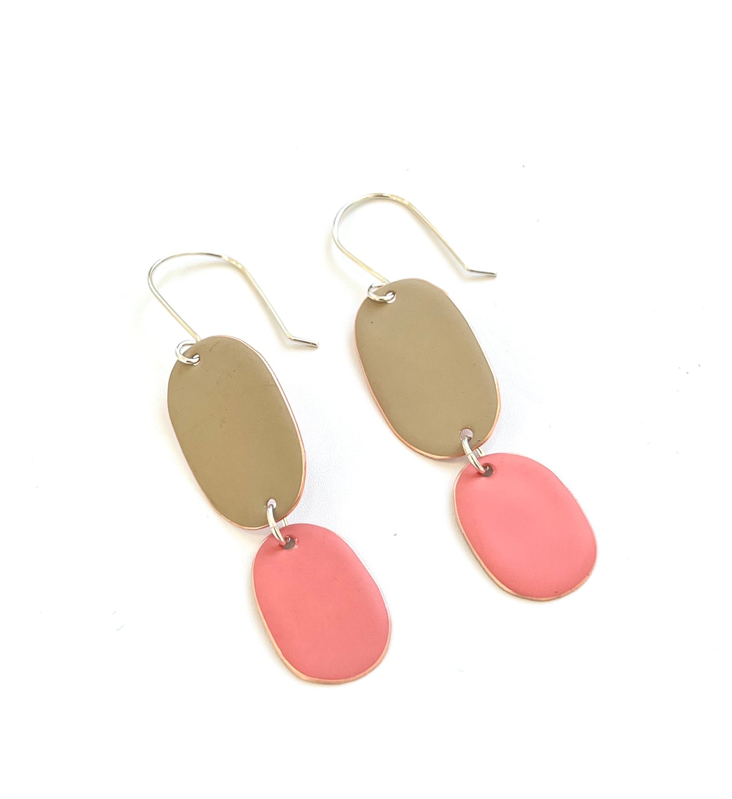 Double Drop Earrings - Sand / Rose