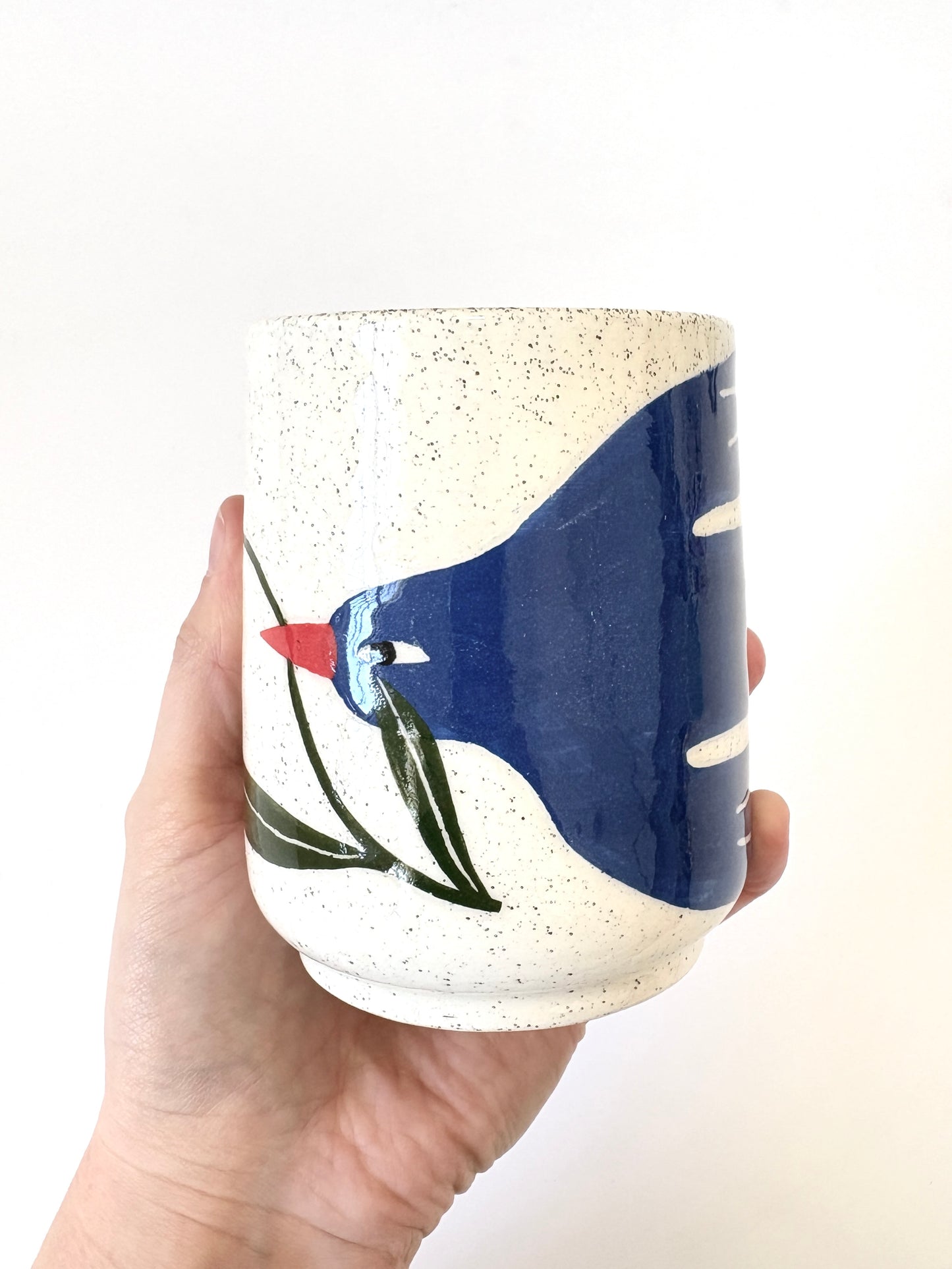 Ceramic Cup by Studio Soph - Blue Bird and Tulip