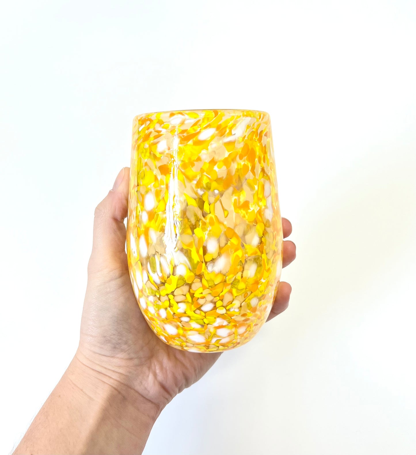 Handblown Glass Tumbler - Orangey-Yellow
