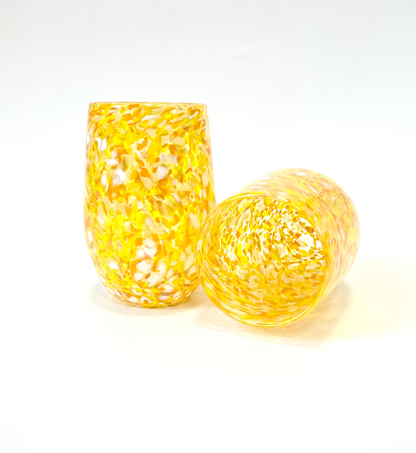Handblown Glass Tumbler - Orangey-Yellow