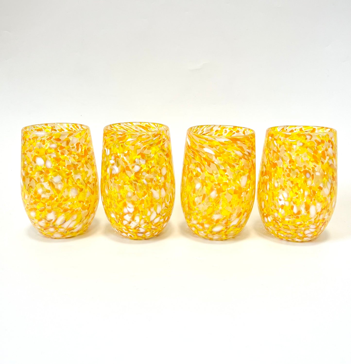 Handblown Glass Tumbler - Orangey-Yellow