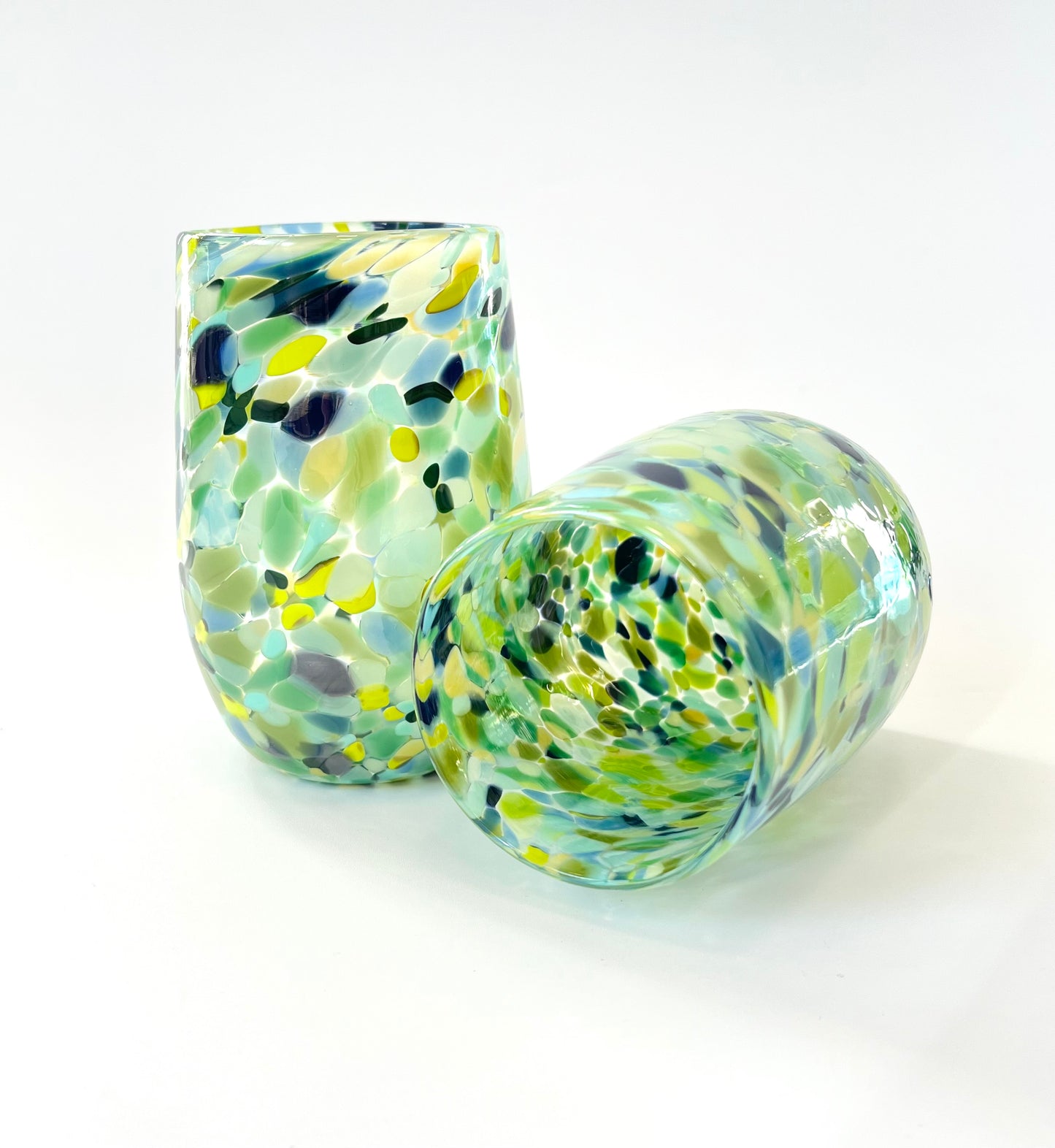 Handblown Glass Tumbler - Forest Lake