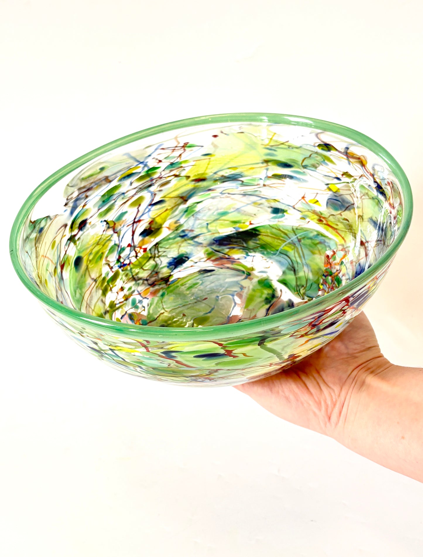 Green Shard Handblown Glass Statement Bowl (22677)