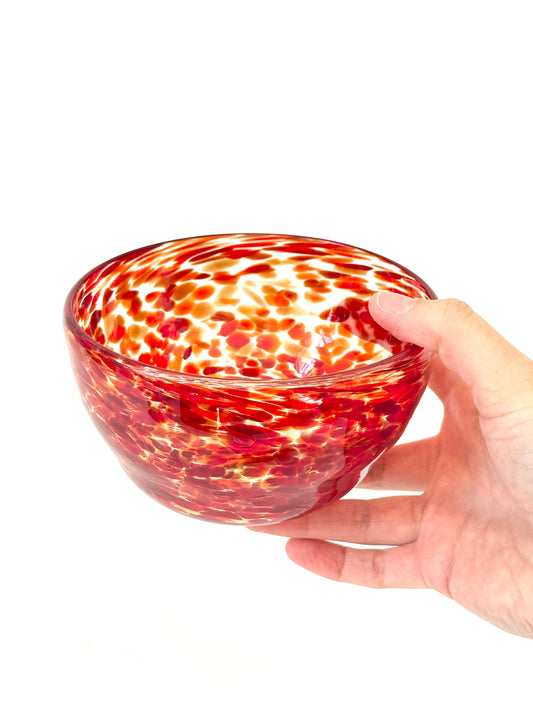 Handblown Glass Lolly Bowl - Reds
