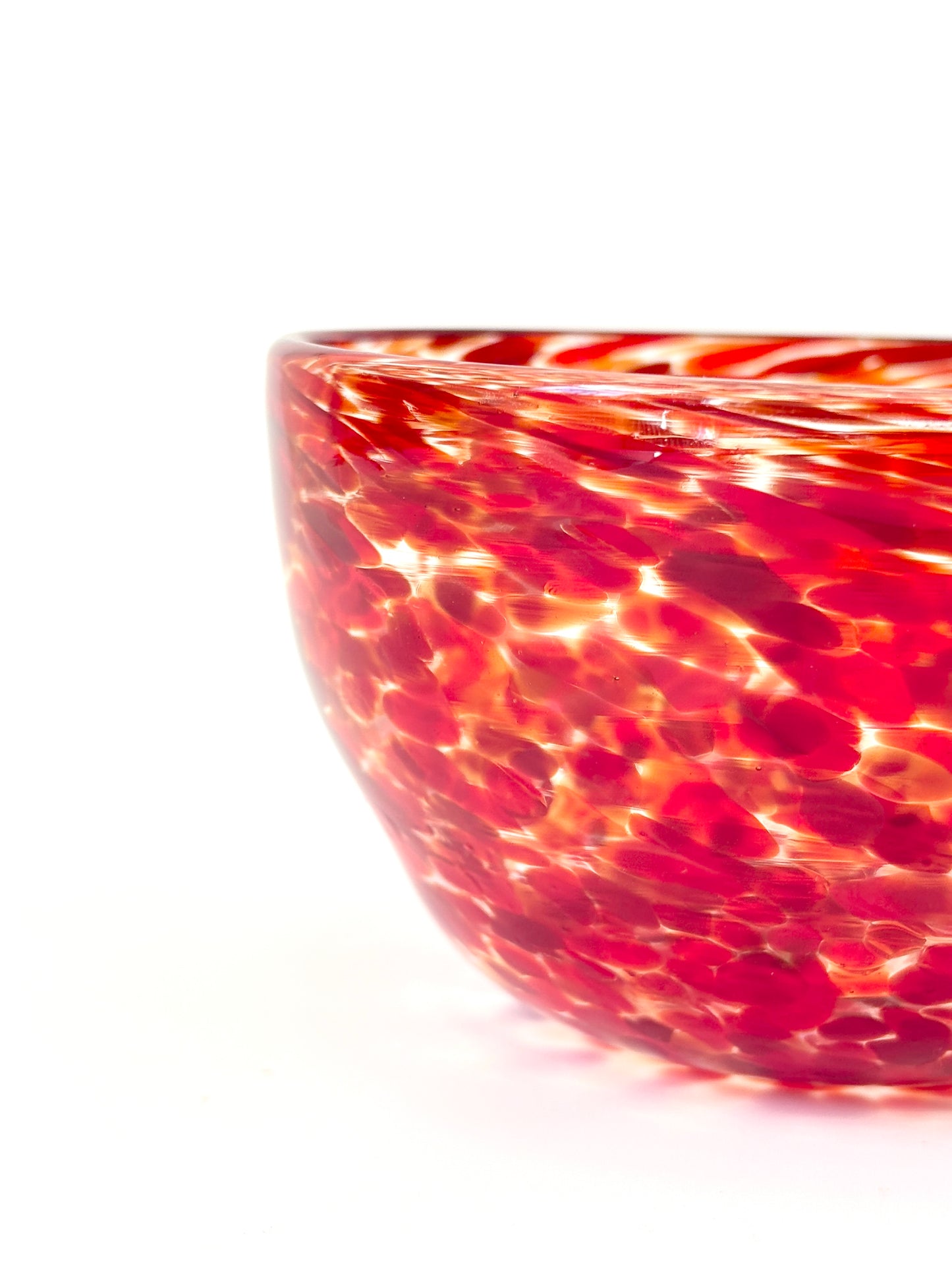 Handblown Glass Lolly Bowl - Reds