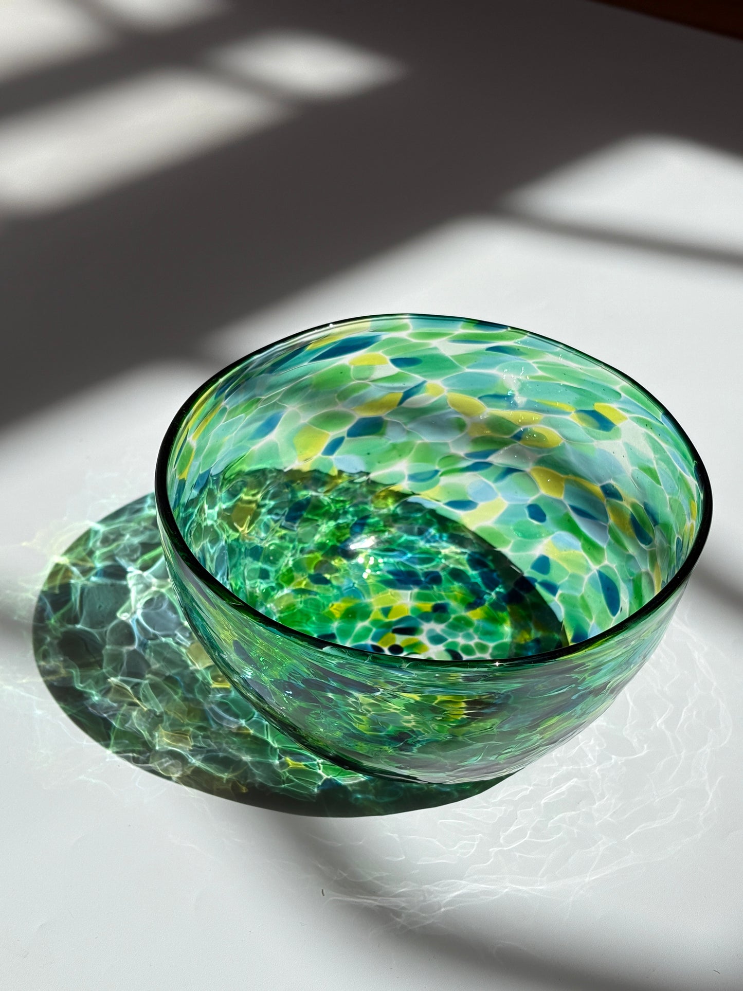 Handblown Glass Lolly Bowl - Green