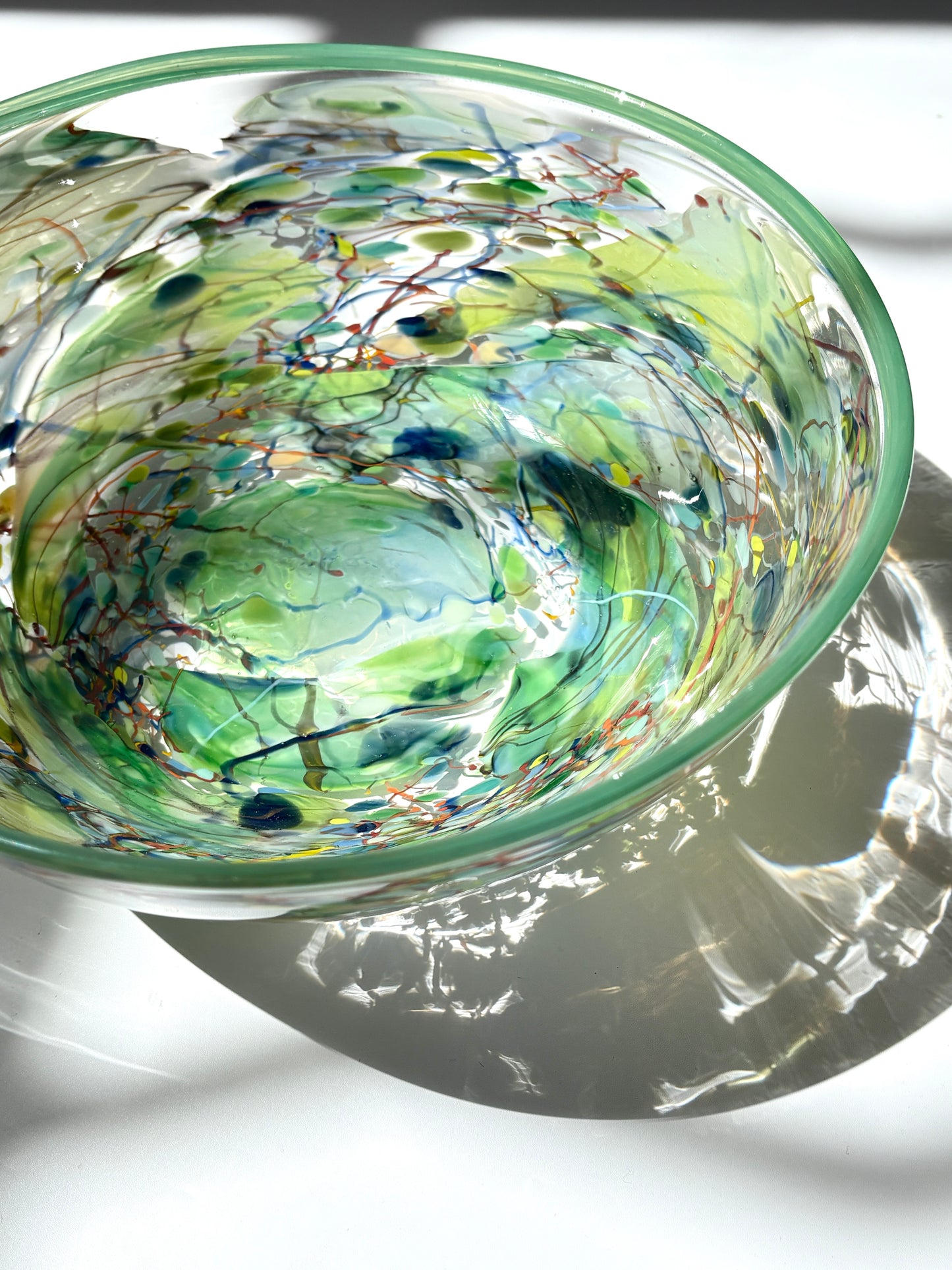 Green Shard Handblown Glass Statement Bowl (22677)