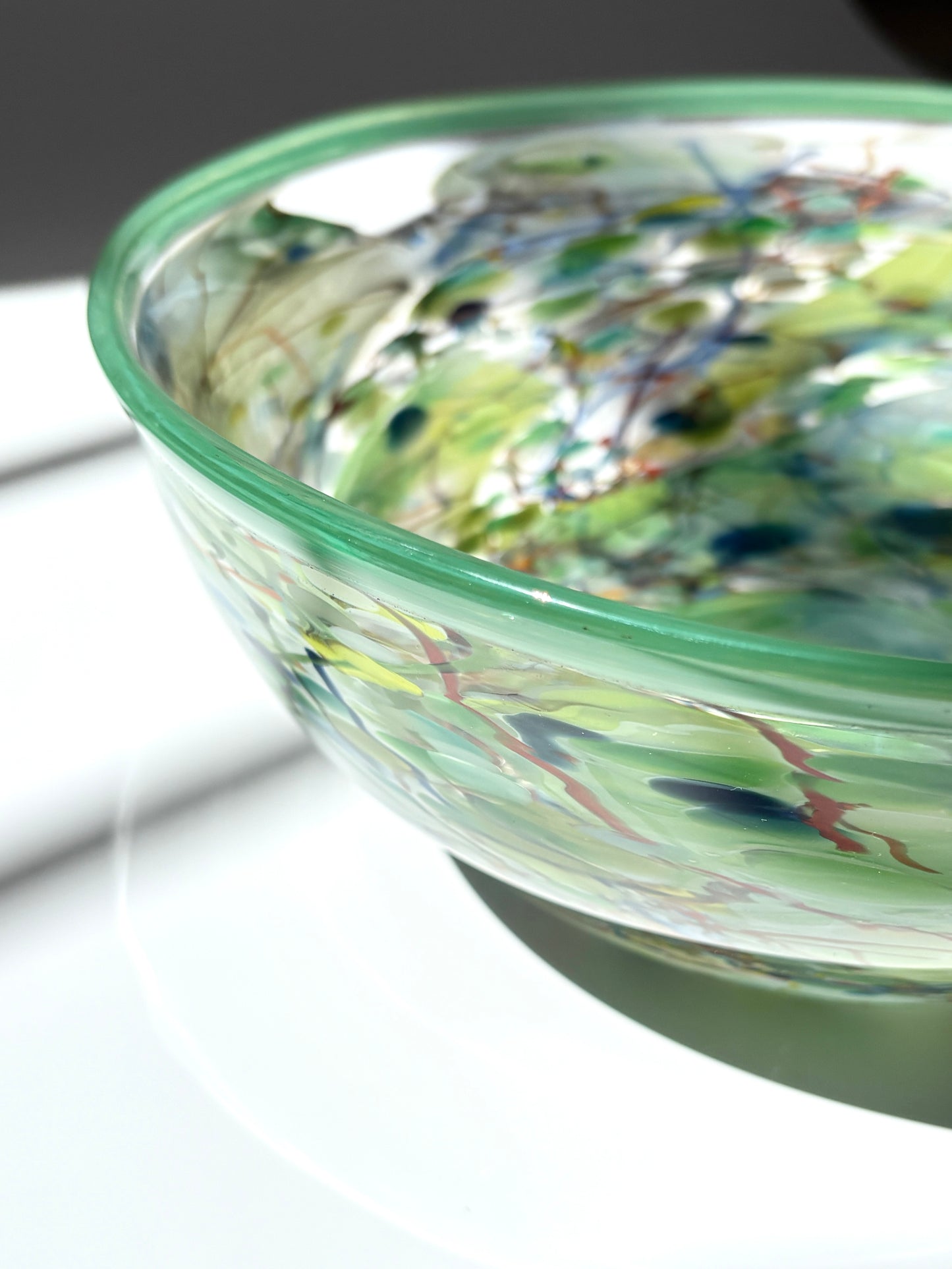 Green Shard Handblown Glass Statement Bowl (22677)