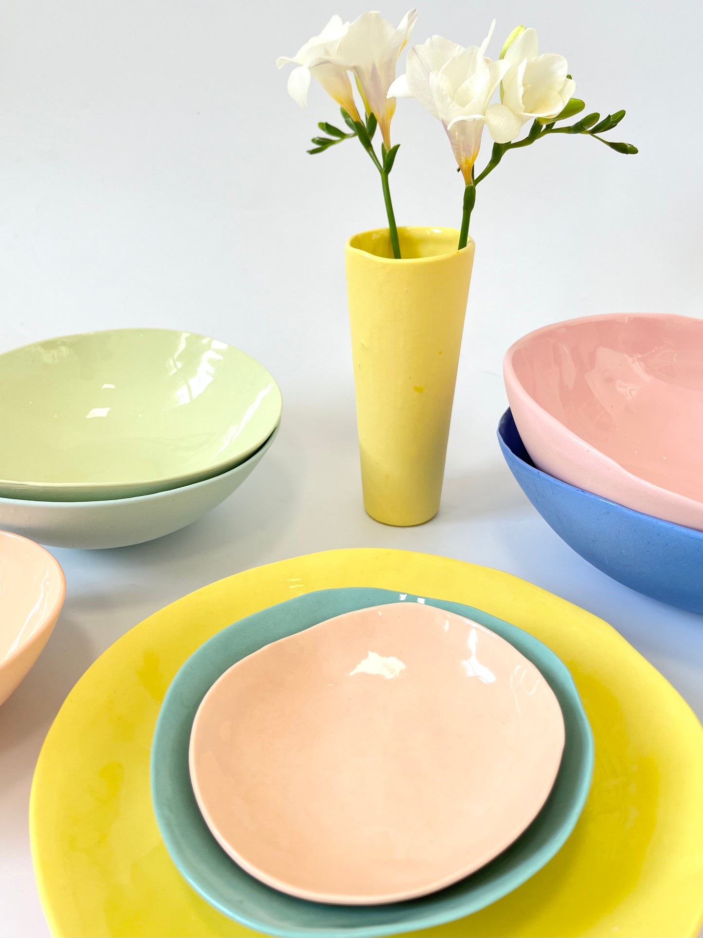 Daffodil Porcelain Vessel - One of a Kind Ceramic - Skinny 5.5 x 13.5cm