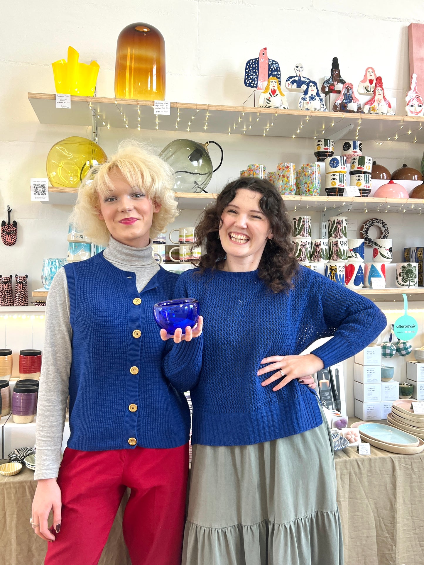 Kelly Green 'Hepburn' Button Vest - Textured Cotton/Merino