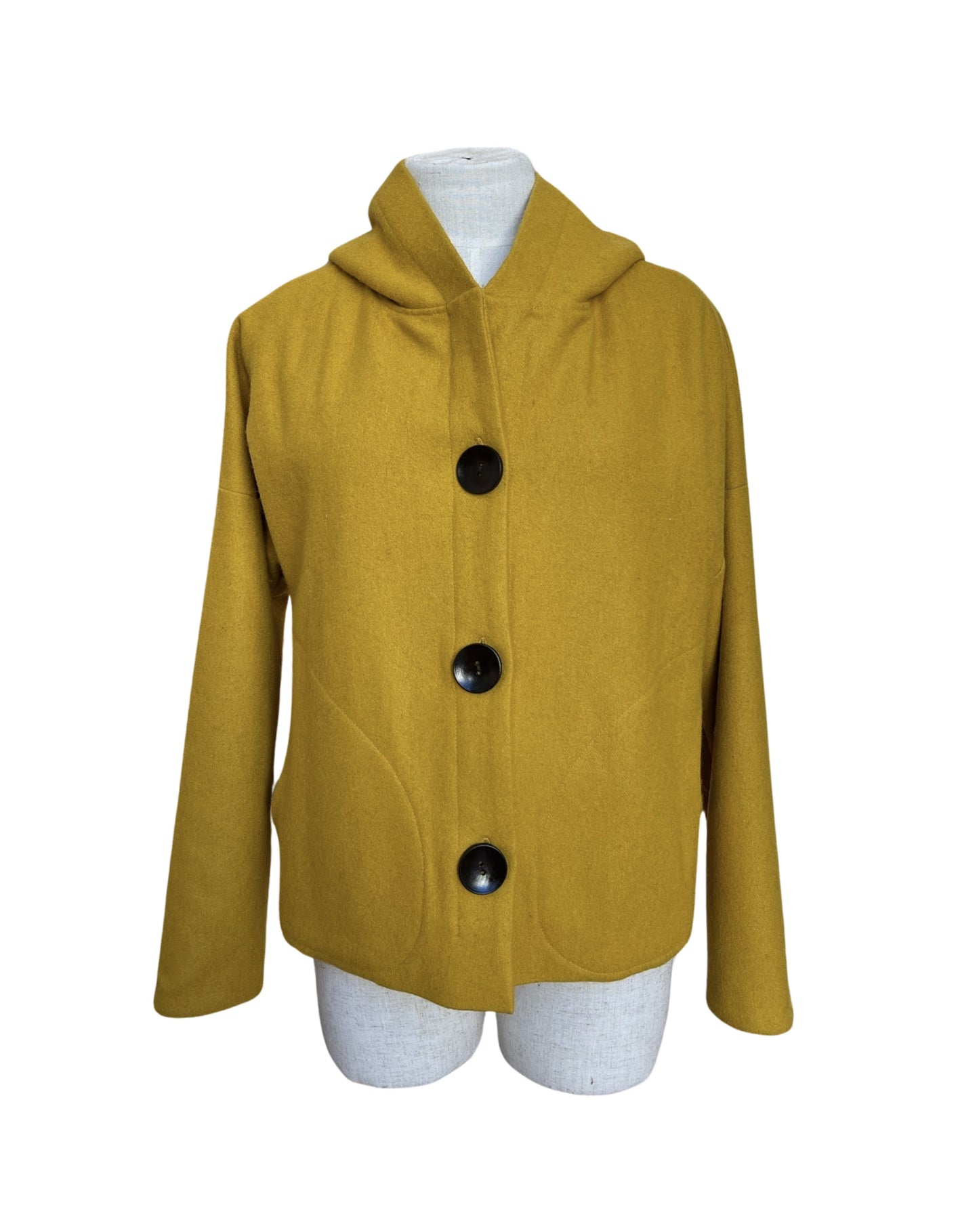 "Ava" Wool Blend Jacket - Yellow Mustard
