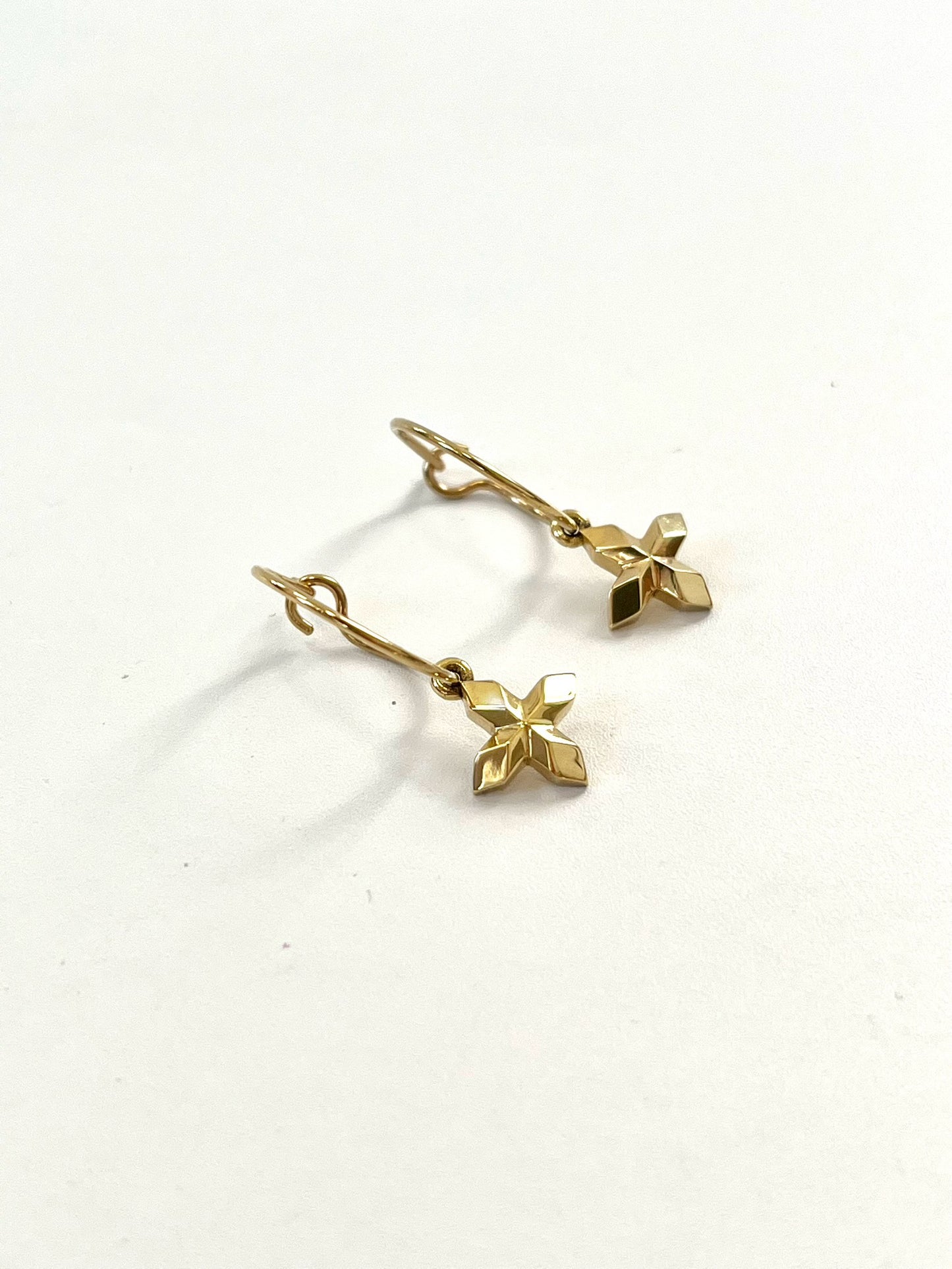 Gold Plated Cross Hoop Earrings