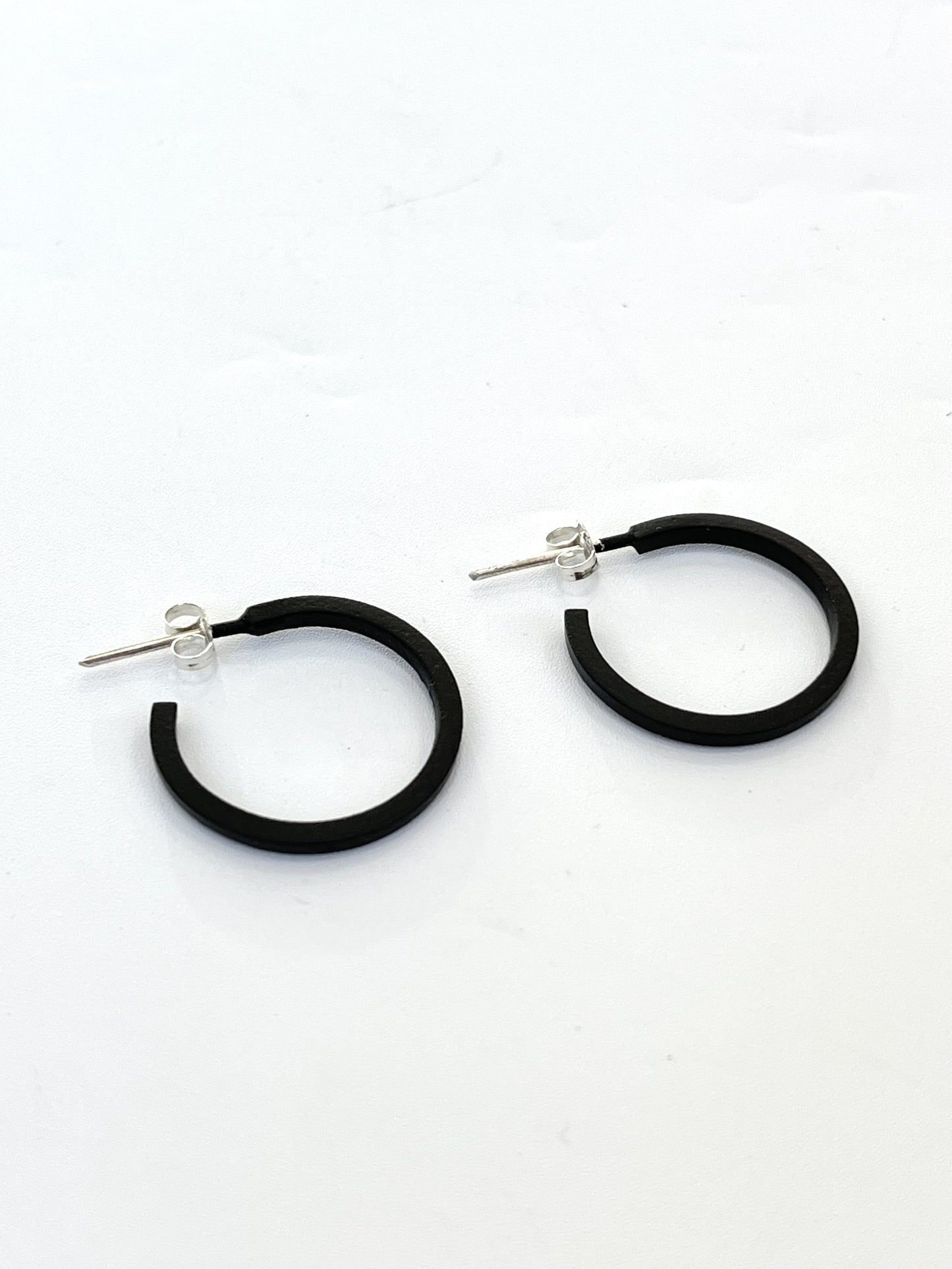 Black Small Hoops Earrings