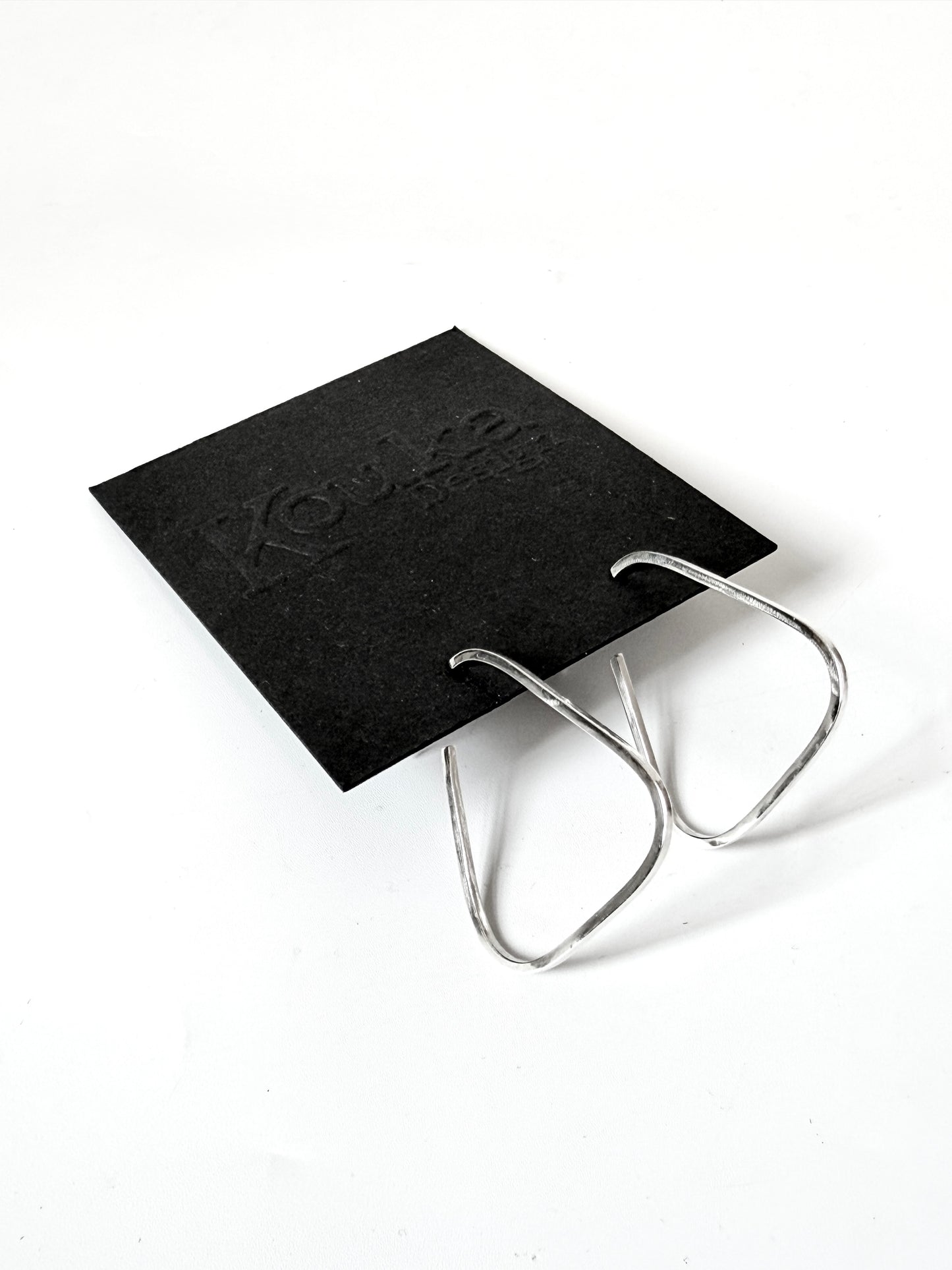 Silver Open Pear Shape Earrings