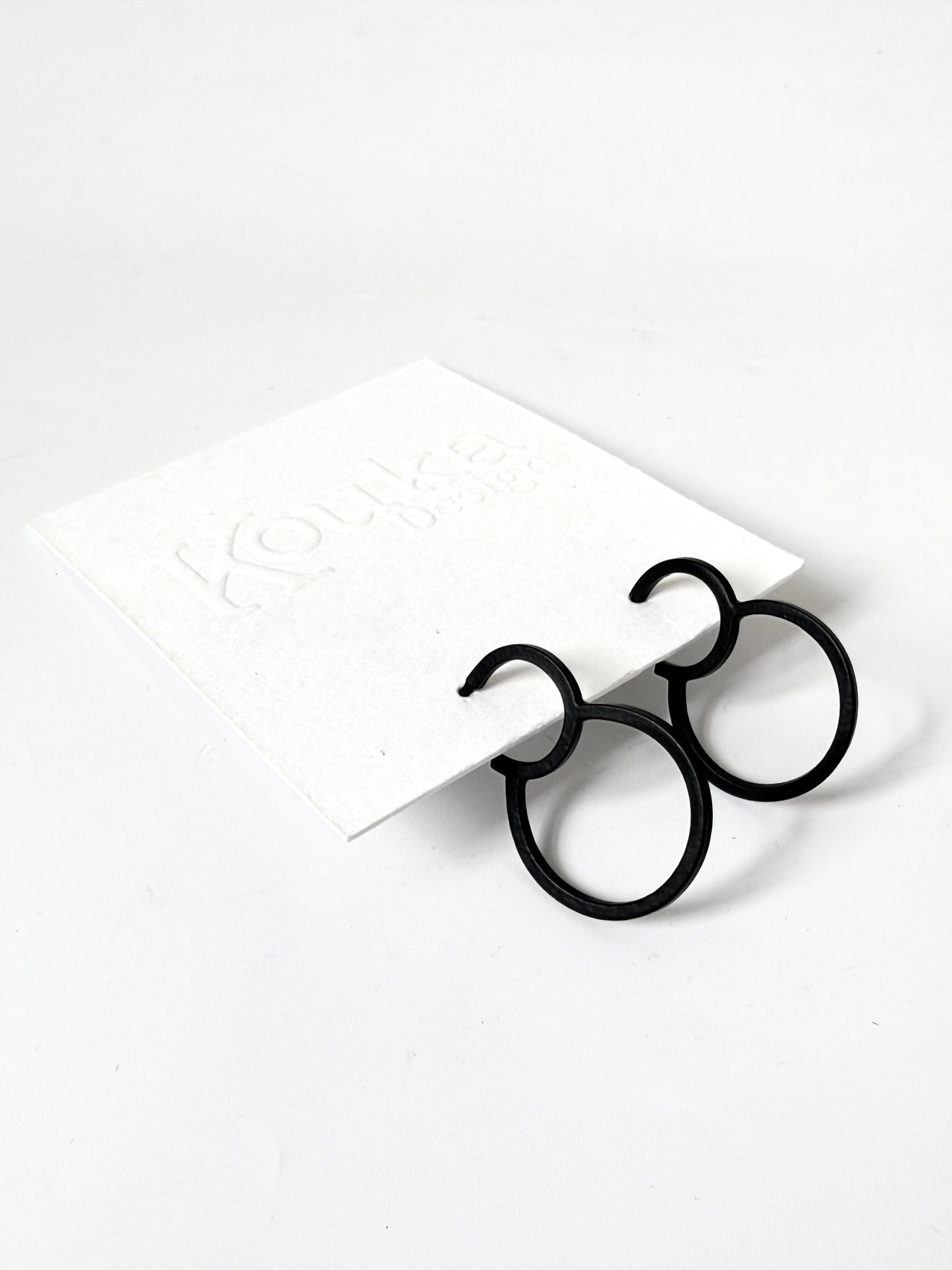 Black Double Circle Earrings