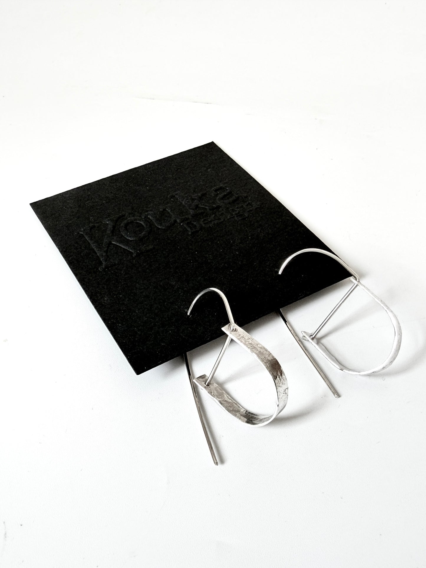 Silver Curve with Hoop Post Earrings