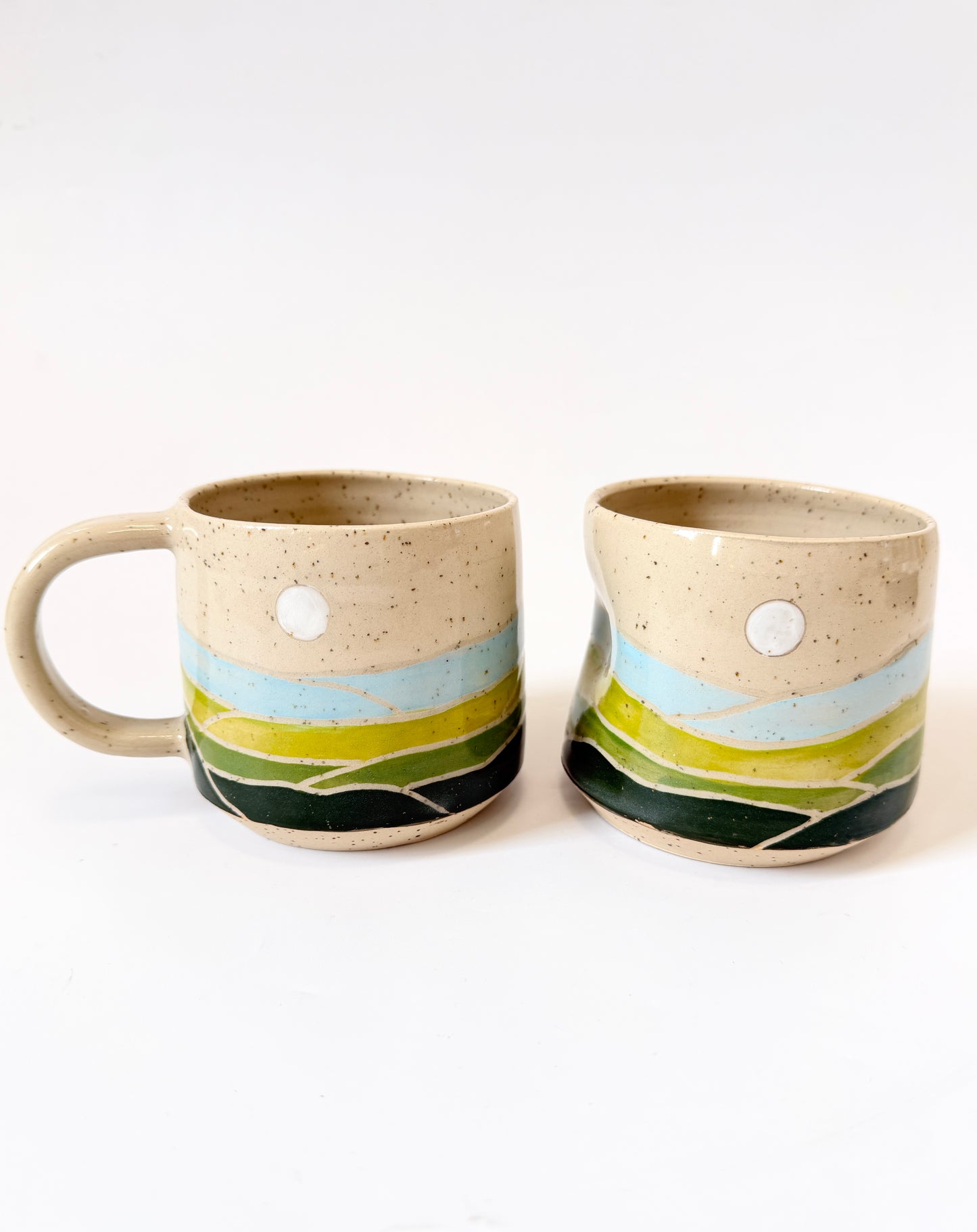 Ceramic Landscape Mug - Green & Blue