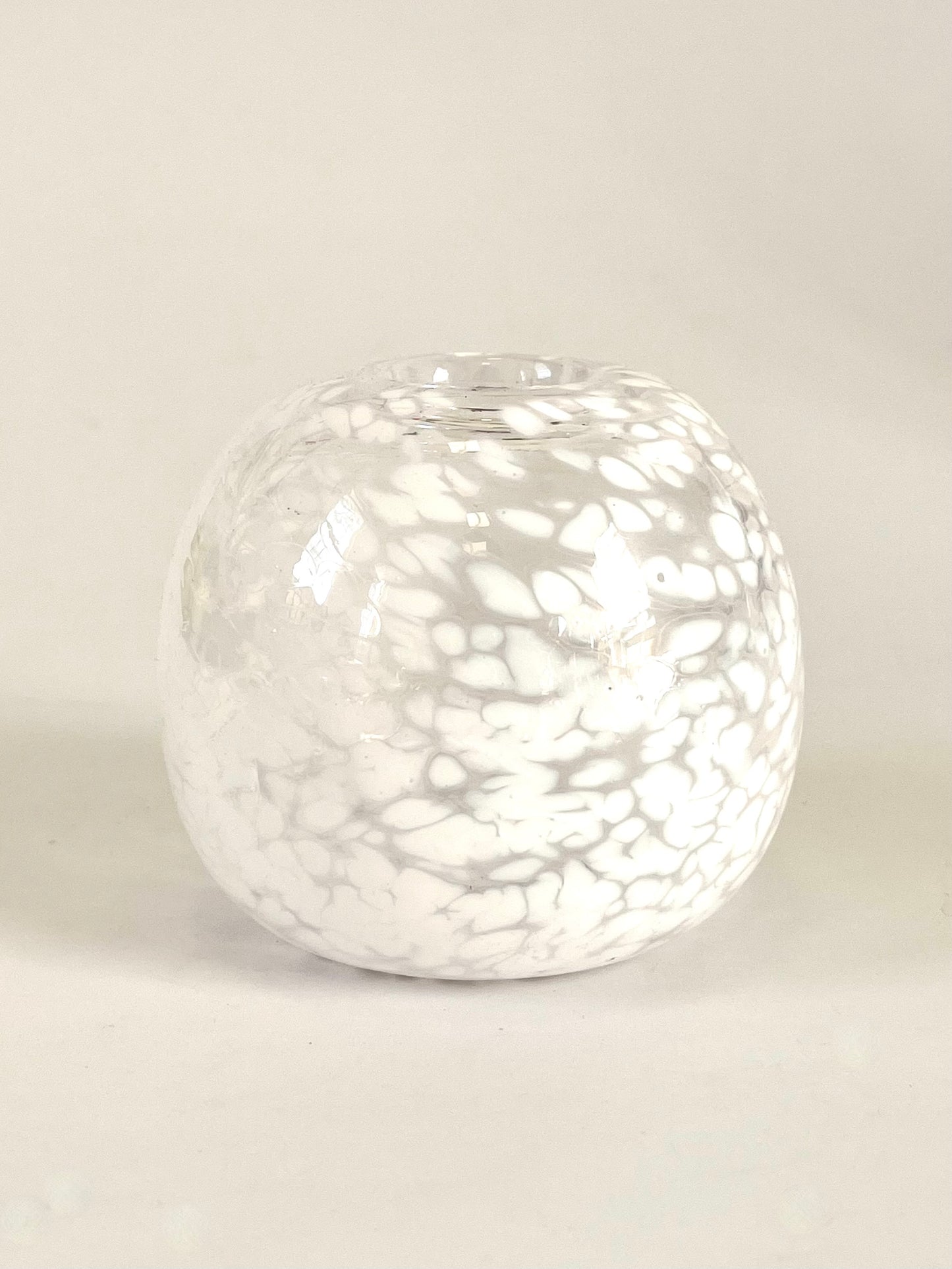 Handblown Glass Diffuser/Vase - Speckled white