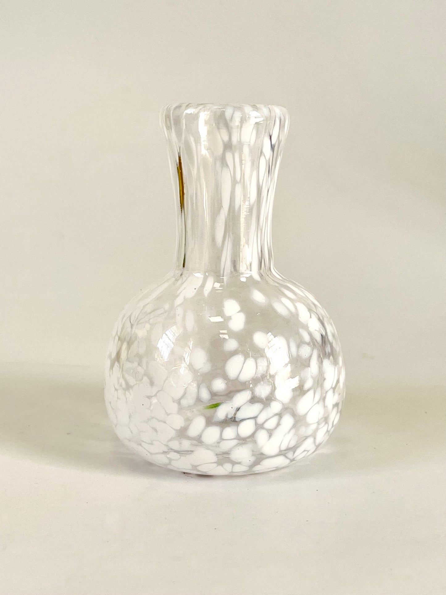 Handblown Glass Diffuser/Vase - Speckled white