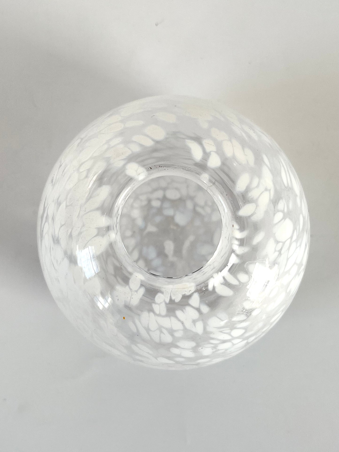 Handblown Glass Diffuser/Vase - Speckled white
