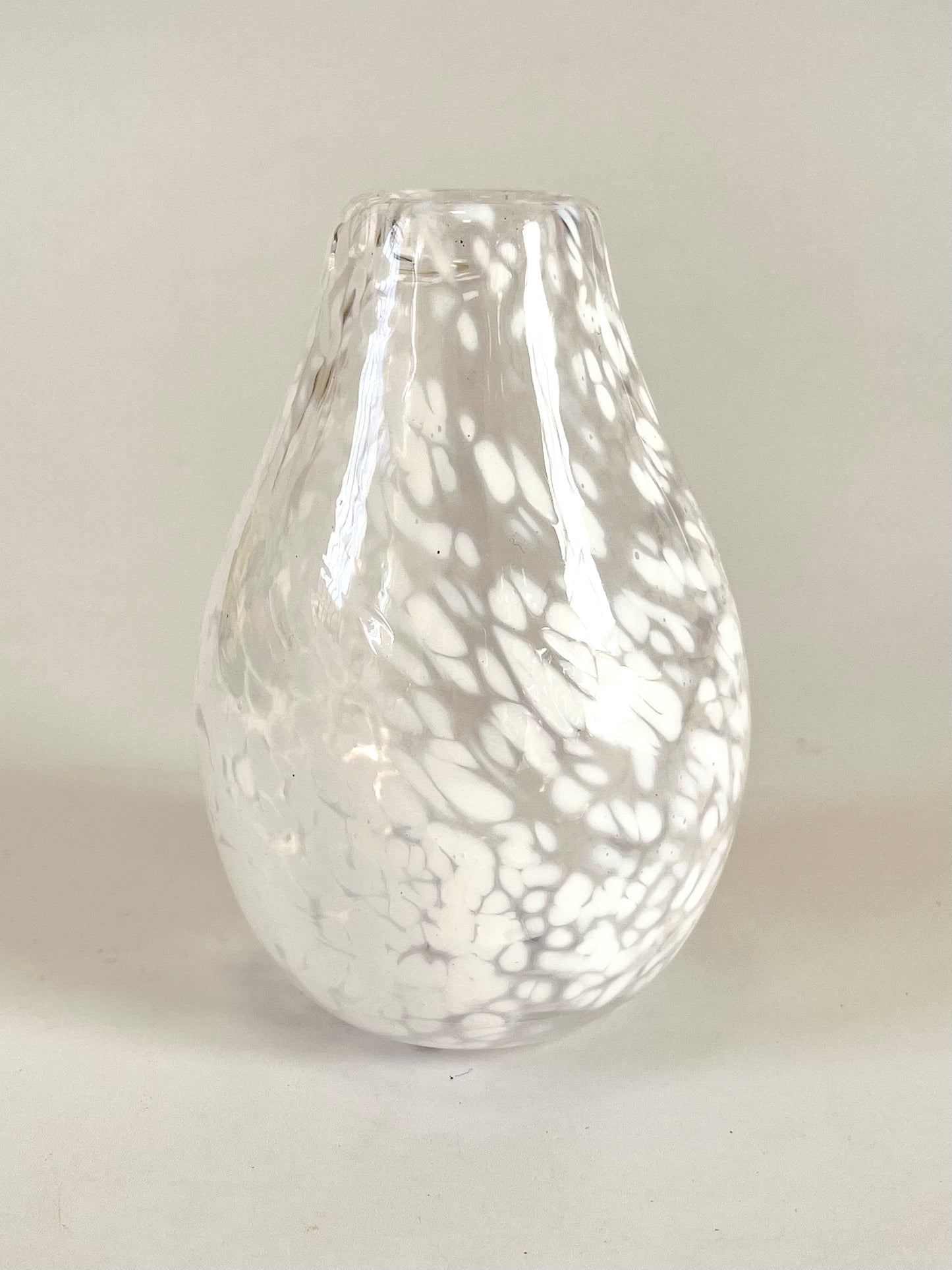 Handblown Glass Diffuser/Vase - Speckled white