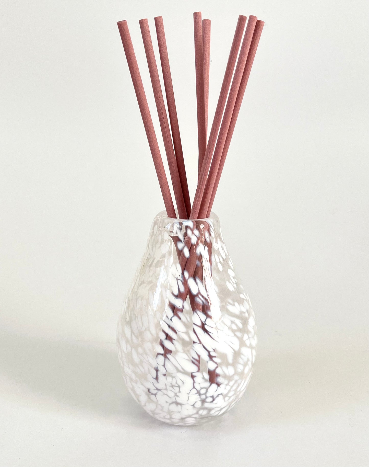 Handblown Glass Diffuser/Vase - Speckled white