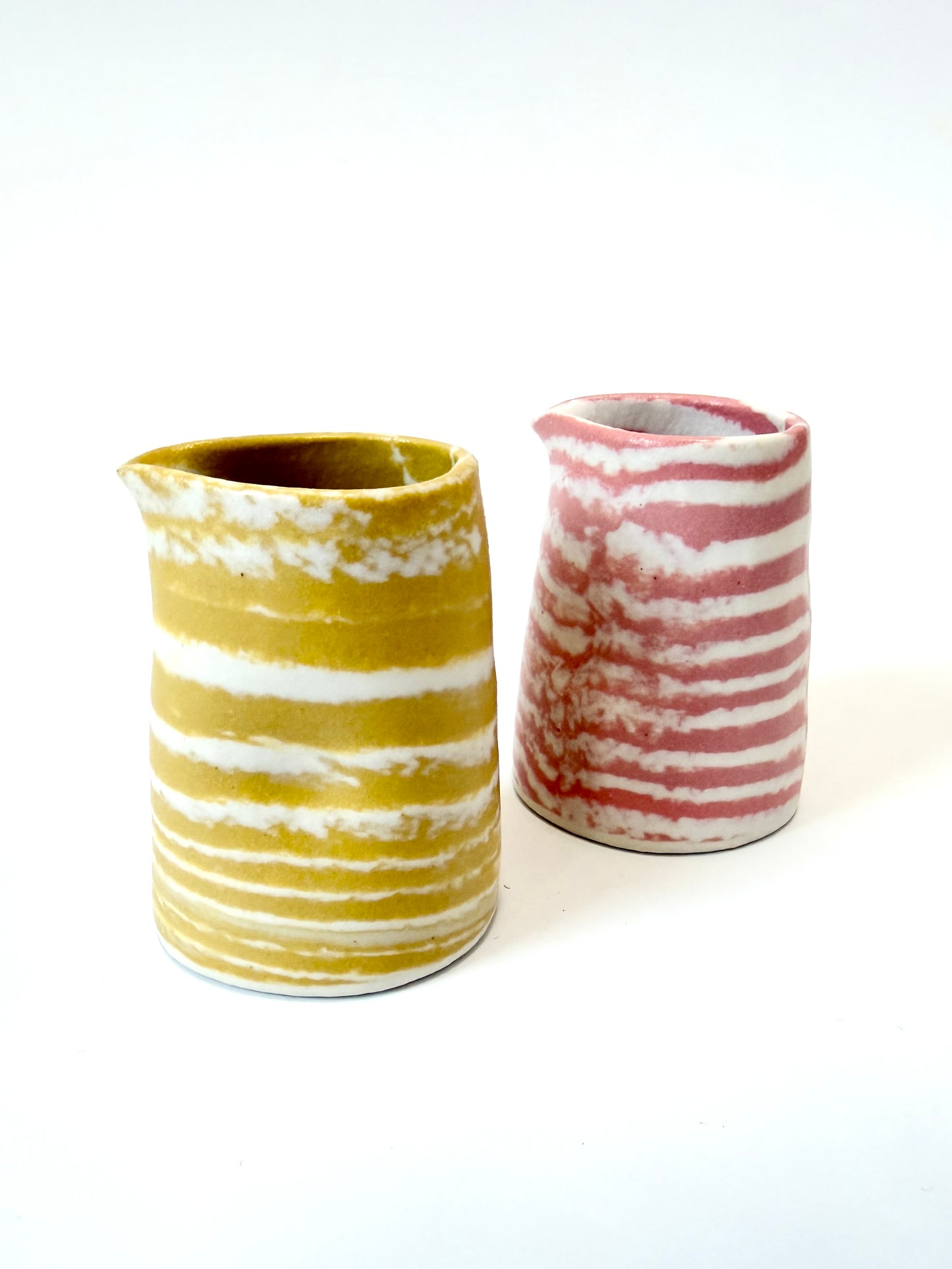 Ceramic Nerikomi Pourer - Small - Pink Stripe